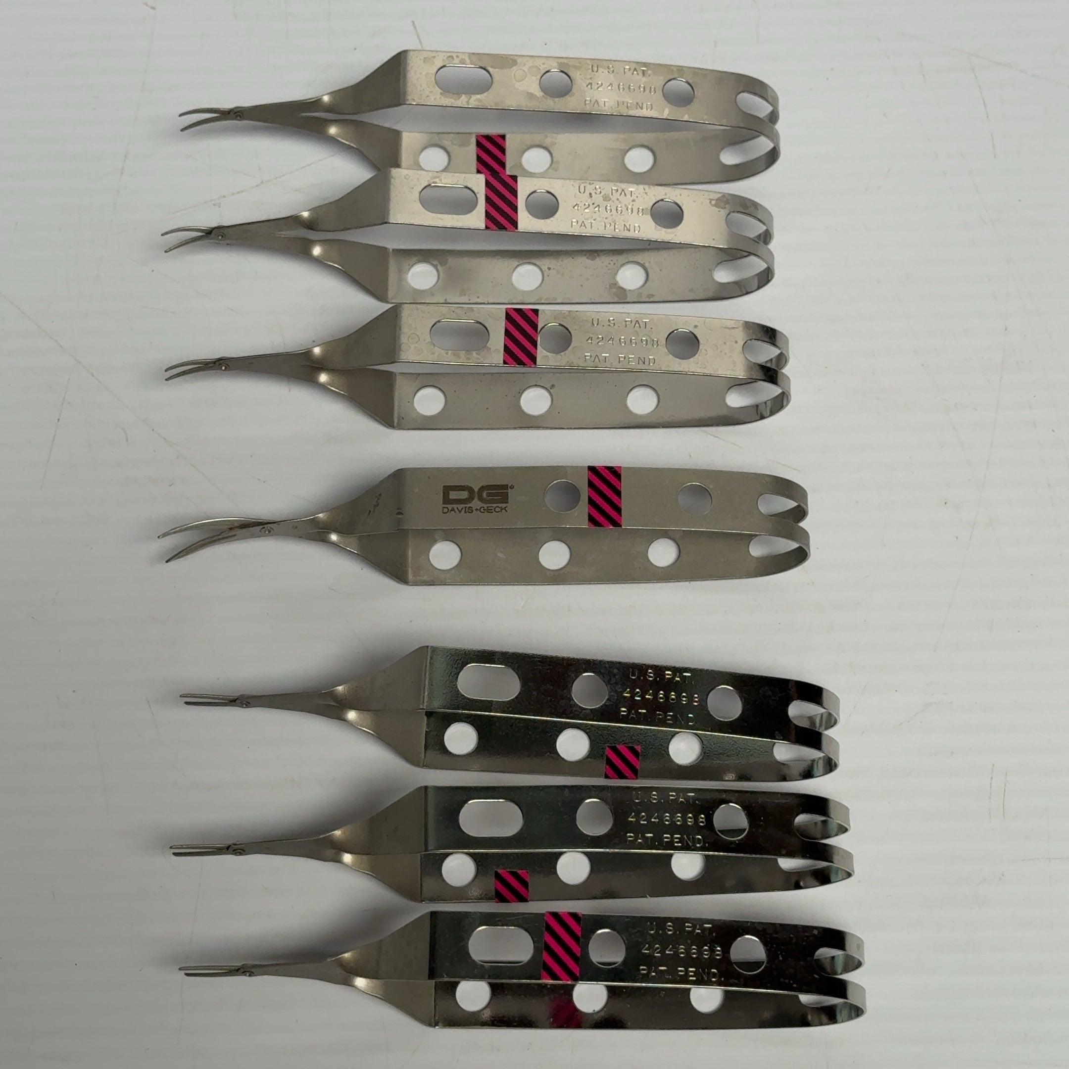 Lot of 6 Surgical Micro Spring Action Scissor Straight, Curved, Sharp Blade