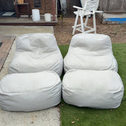 2 - Palermo House Dume Lounge Chair + Ottoman Outdoor Bean Bag Chairs