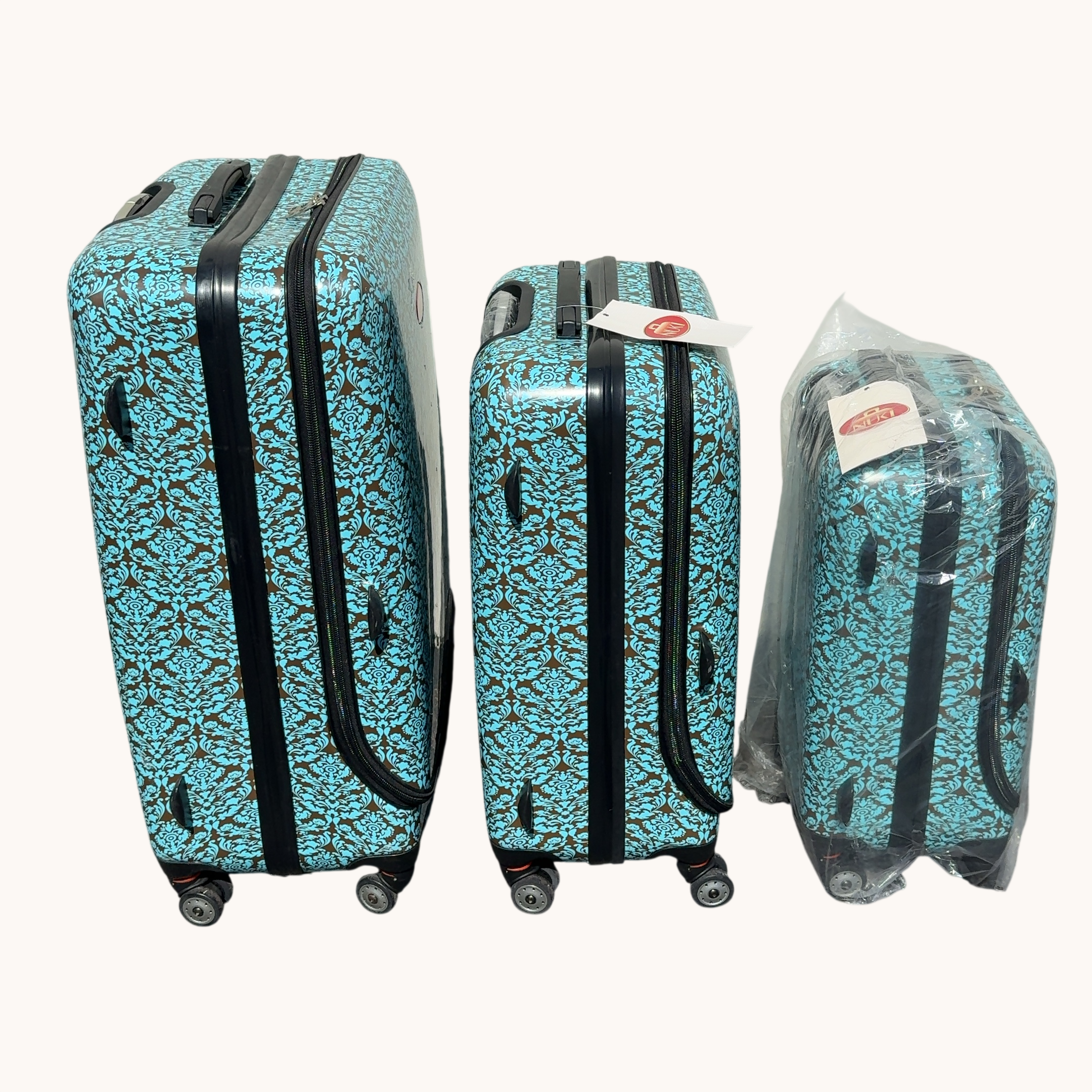 Nuki Front Accessible Luggage 3-Piece Lightweight Spinner Roller Set