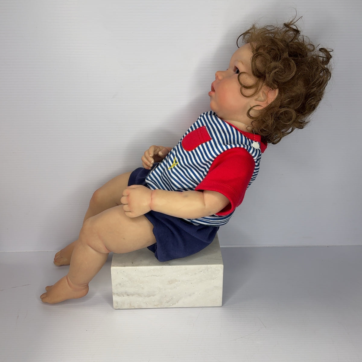 Handmade 28" Reborn Full Body Doll Lifelike Baby Gift w/ Rooted Curly Hair