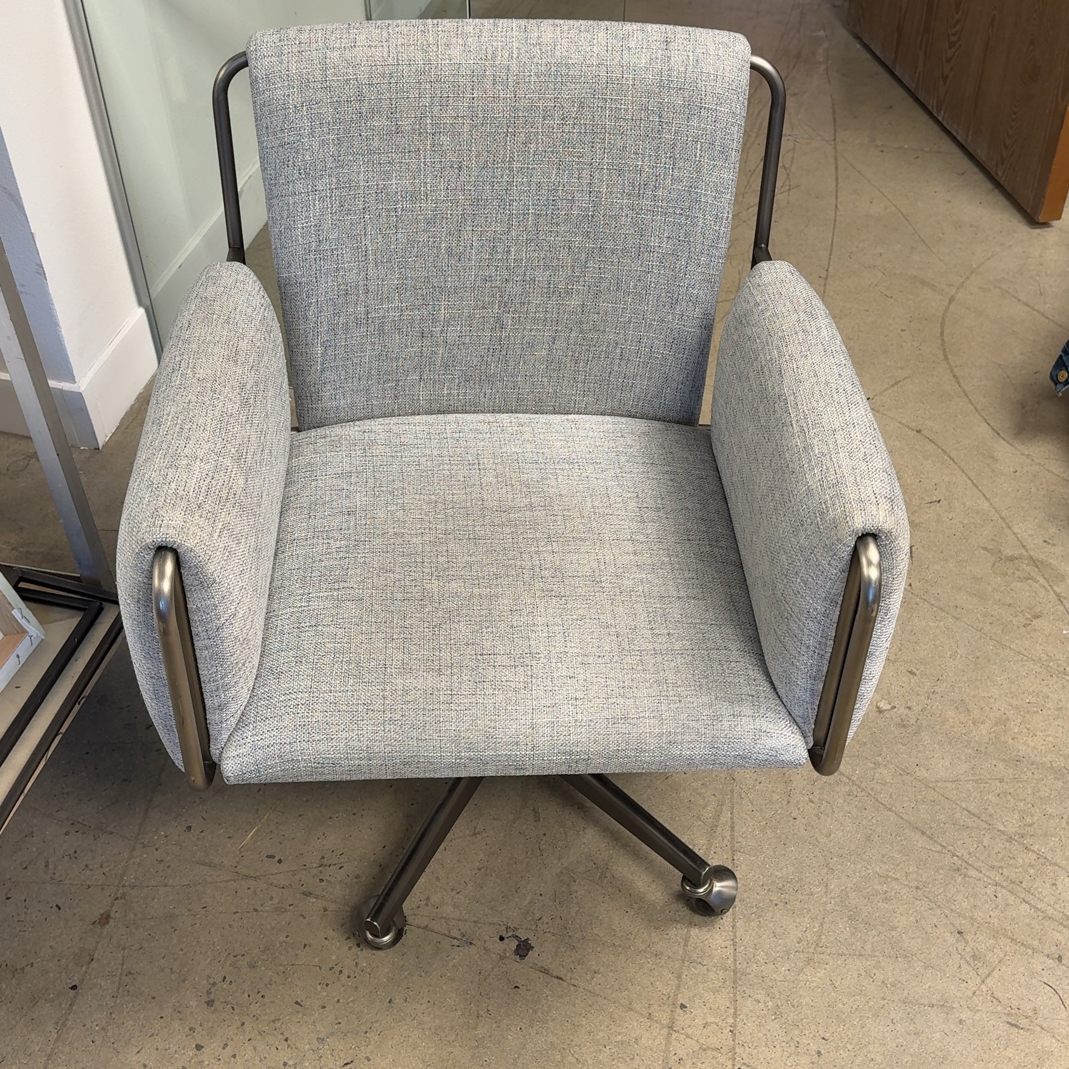 Crate & Barrell Caterina Upholstered Office Chair in Grey Pewter
