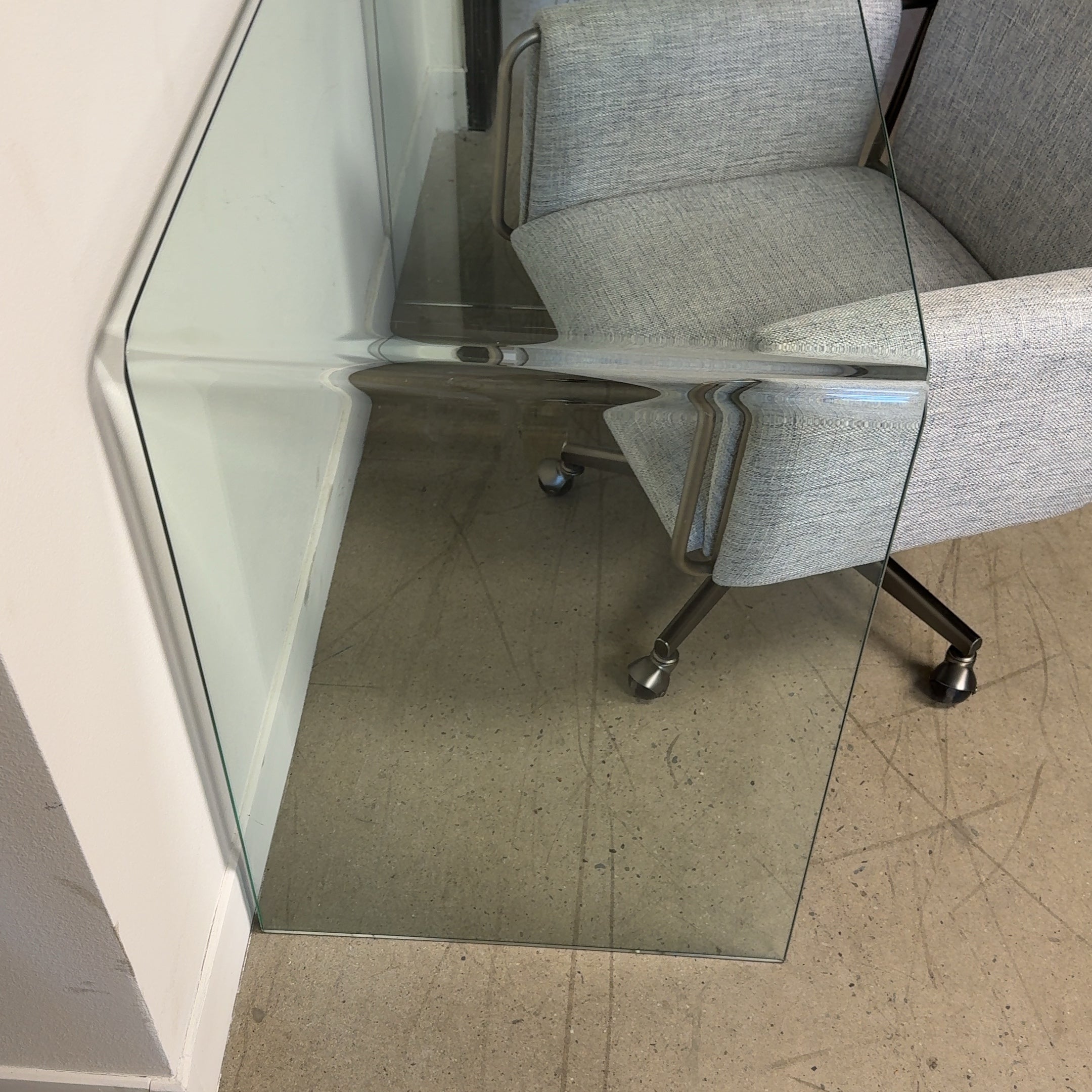 Modern Waterfall Bent Glass Desk