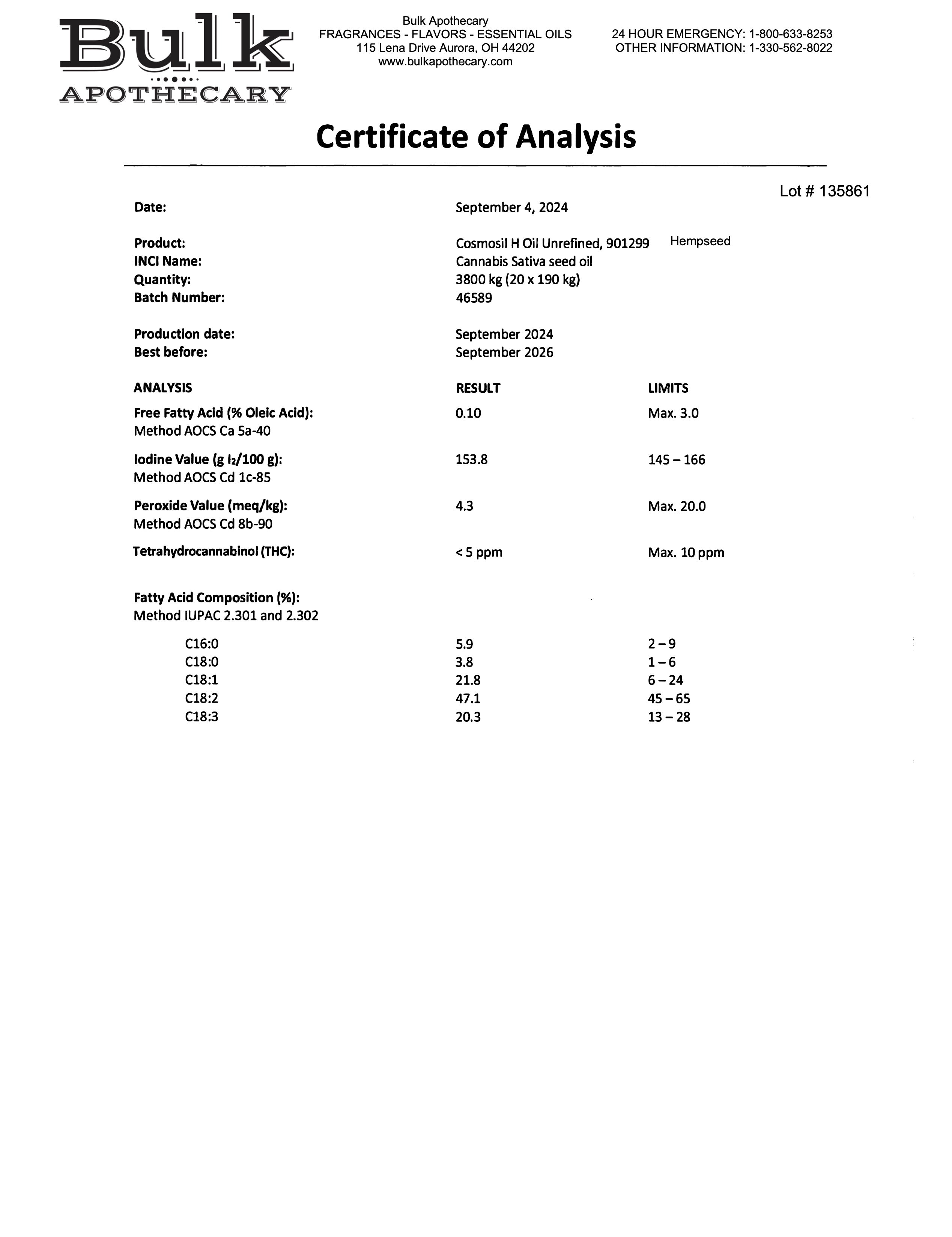 55 Gallon Sealed Unrefined Hemp Seed Oil From Bulk Apothecary