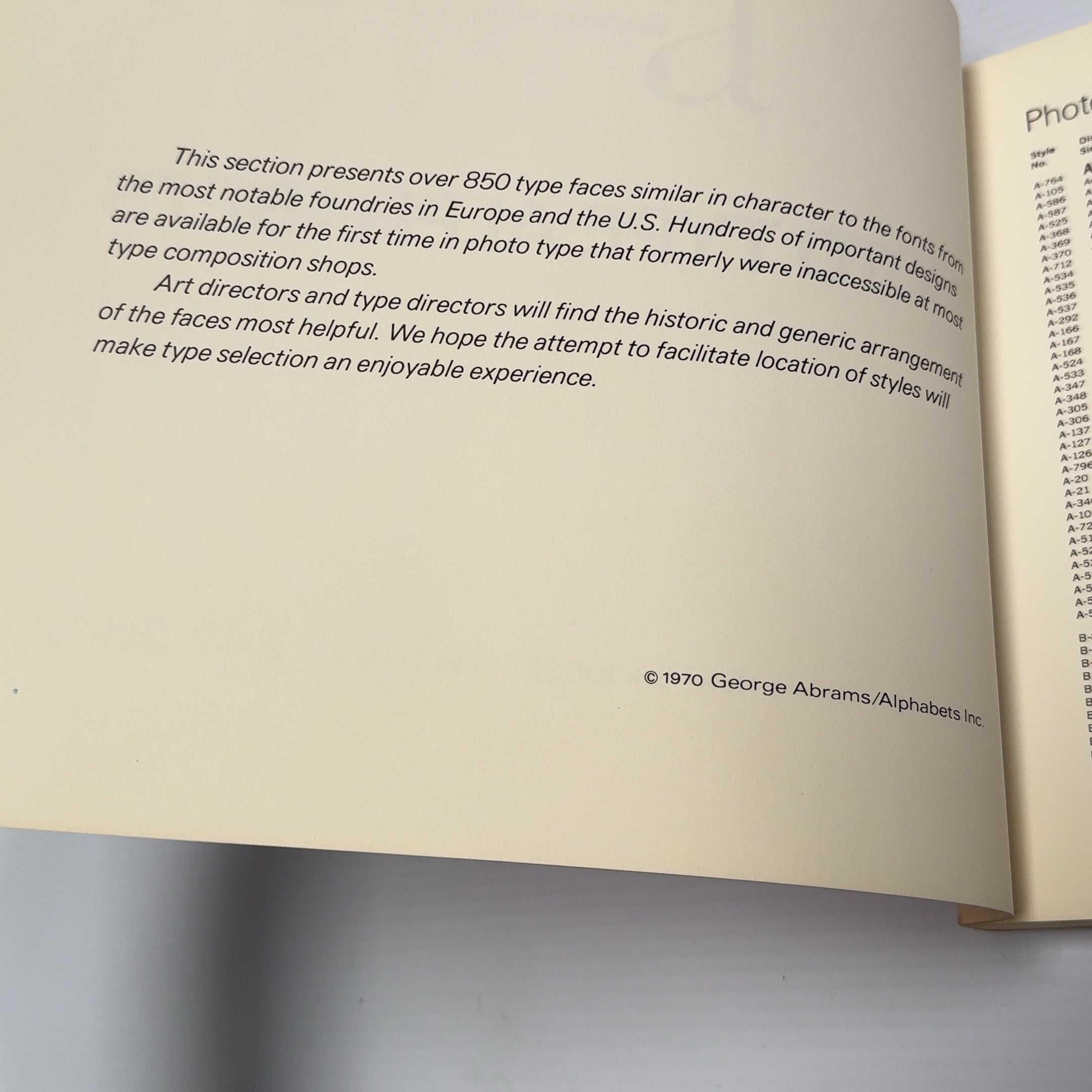 George Abrams - Alphabets Inc. Typography Design Book 1970 *RARE*