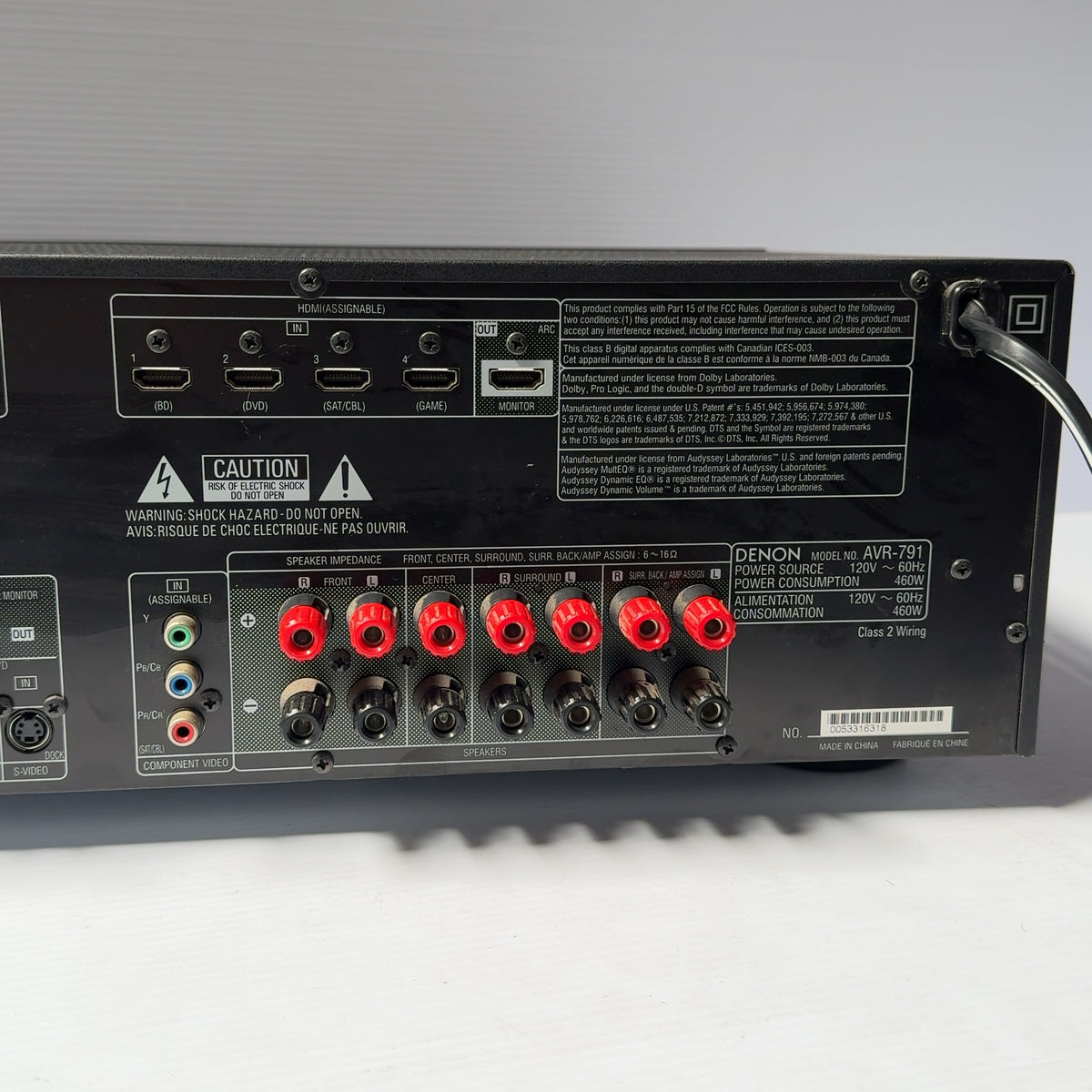 Denon AVR-791 7.1-channel Home Theater AV Receiver