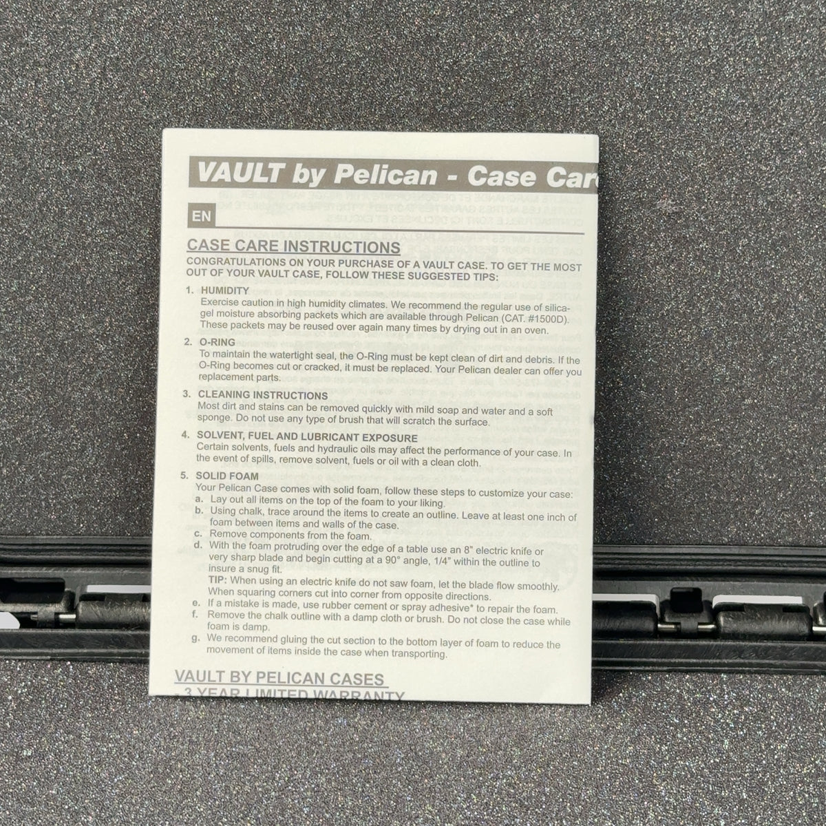 Pelican Vault V100 Pistol Ammo Case Black Hard Shell Weather Resistant V100-BLK