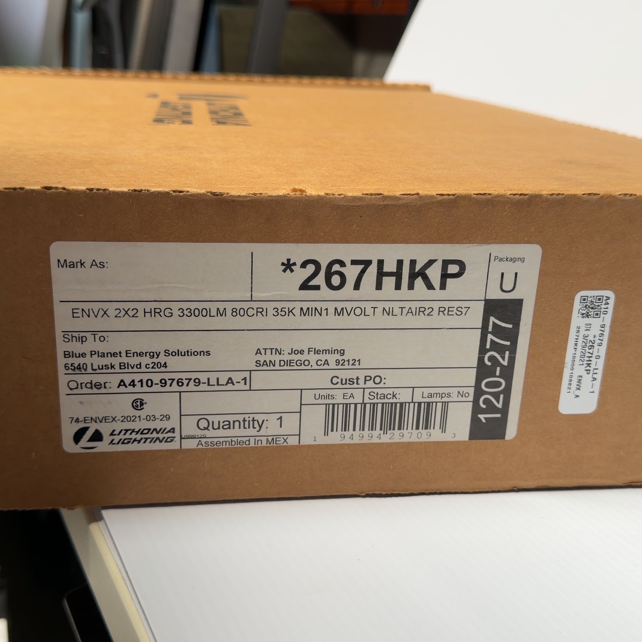 Lithonia Lighting ENVX 2X2 3300LM 80CRI 35K MIN1 MVOLT NLTAIR2 RES7 Wireless
