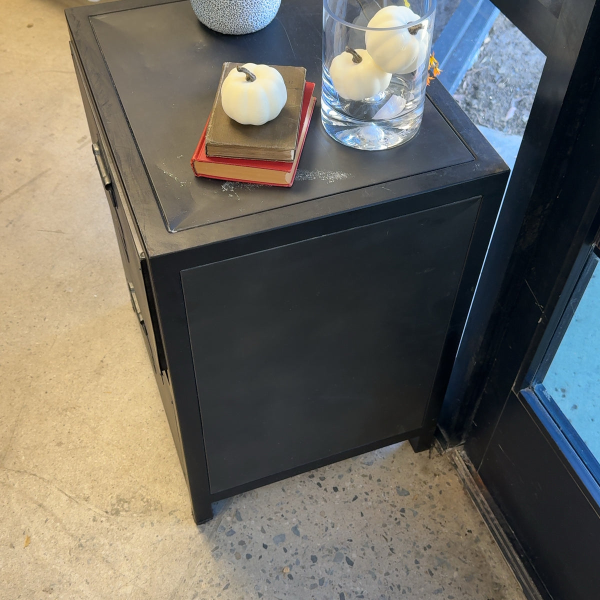 Restoration Hardware 2-Drawer Metal Nightstand / Side Table