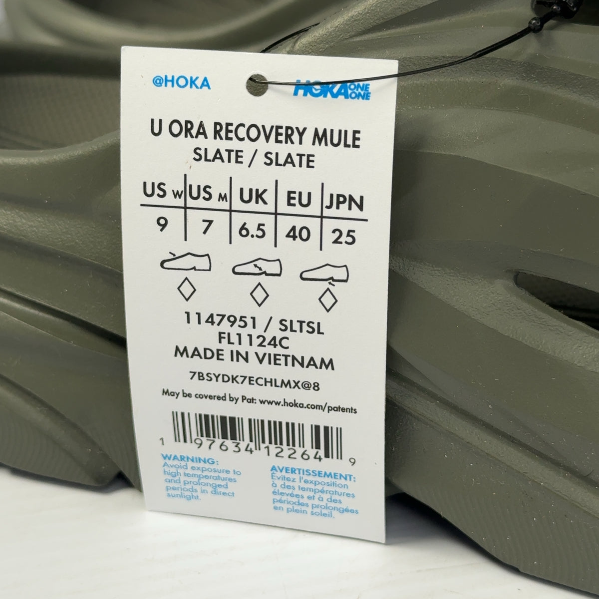 NEW! Hoka Ora Recovery Mule Slate Green Mens 7 Womens 9 Slip On