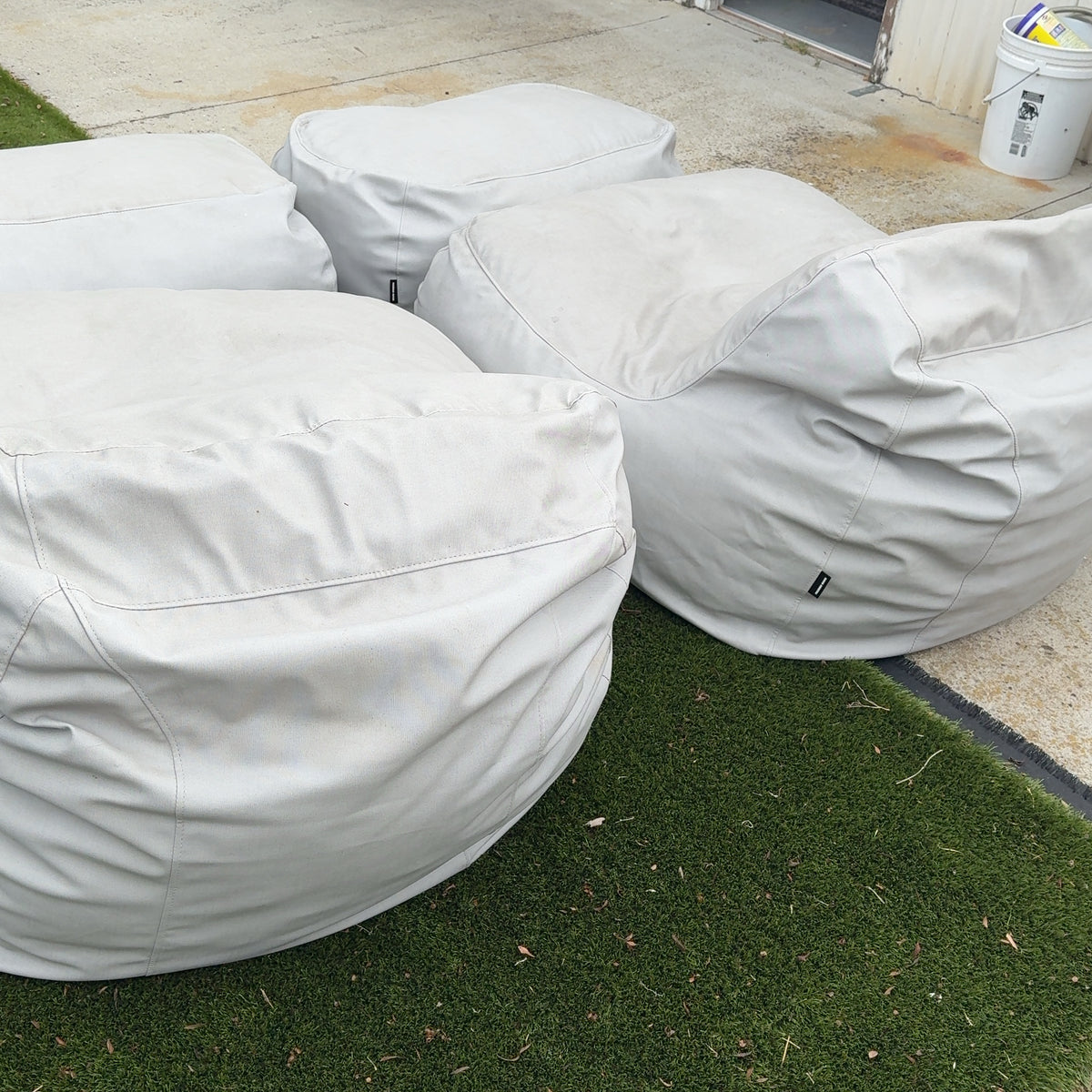 2 - Palermo House Dume Lounge Chair + Ottoman Outdoor Bean Bag Chairs