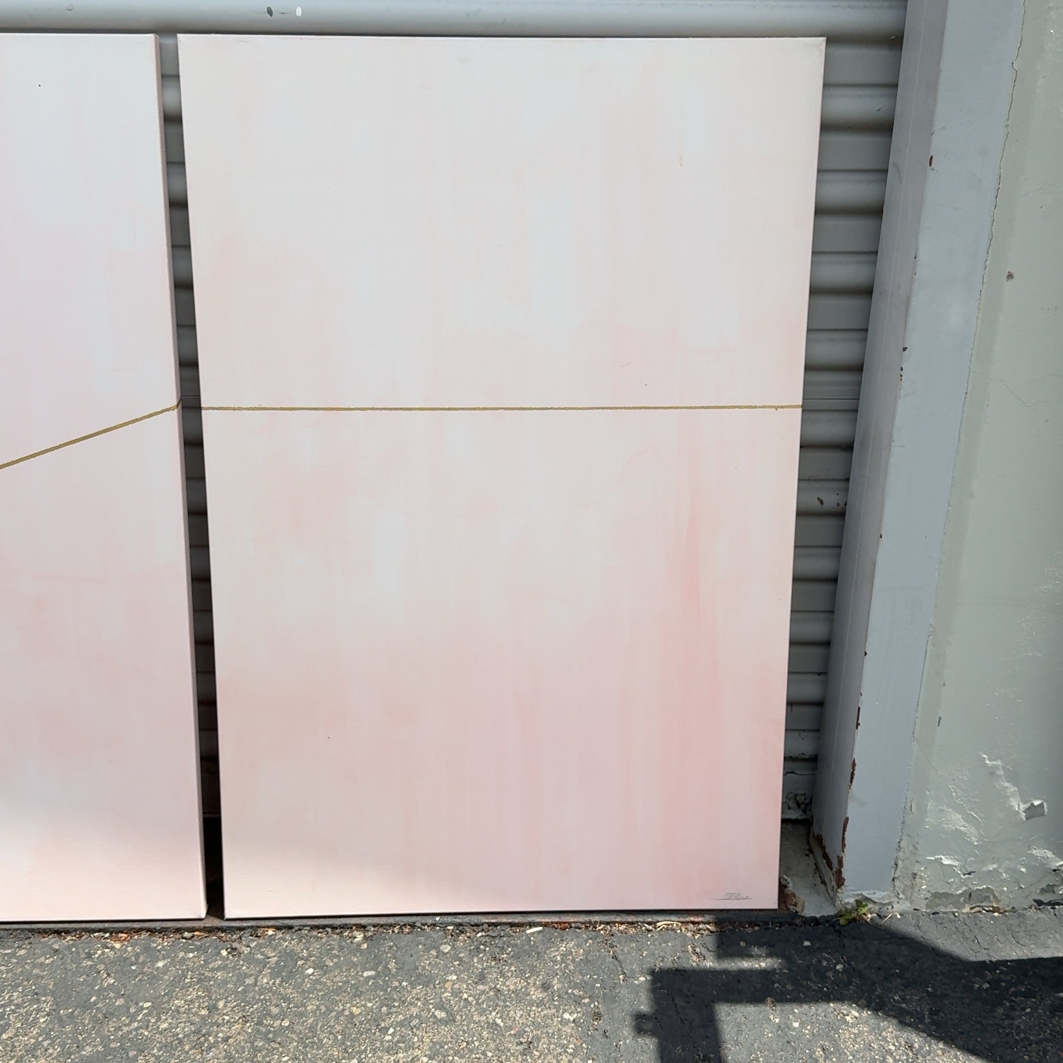3-Piece Original Art 36" Tall, 72" Wide Pink / Gold