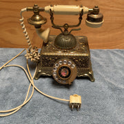 Vintage Baroque Heavy Brass Telephone Rotary Dial French Style Imperial Classic
