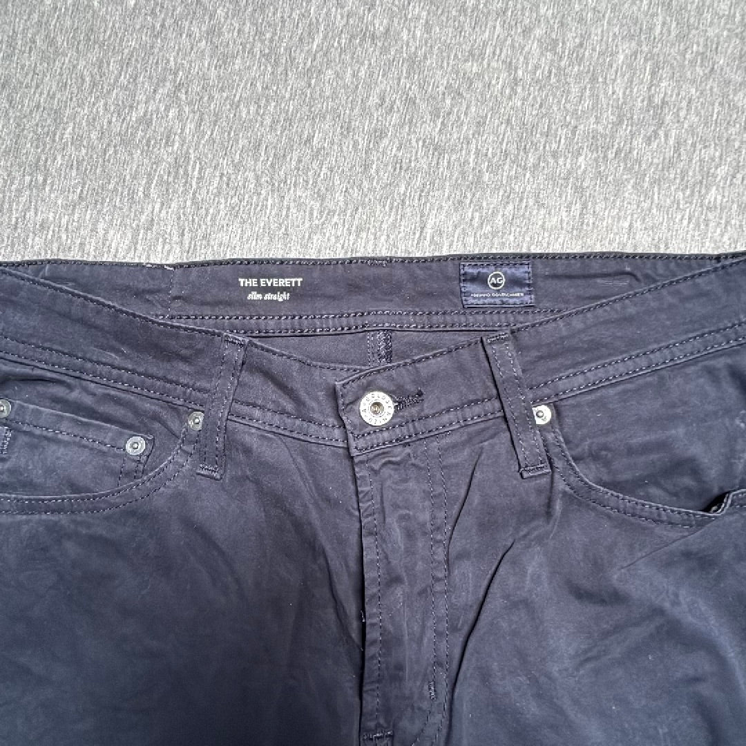 AG Adriano Goldschmied The Everett Slim Straight Pants Navy Blue 31x32