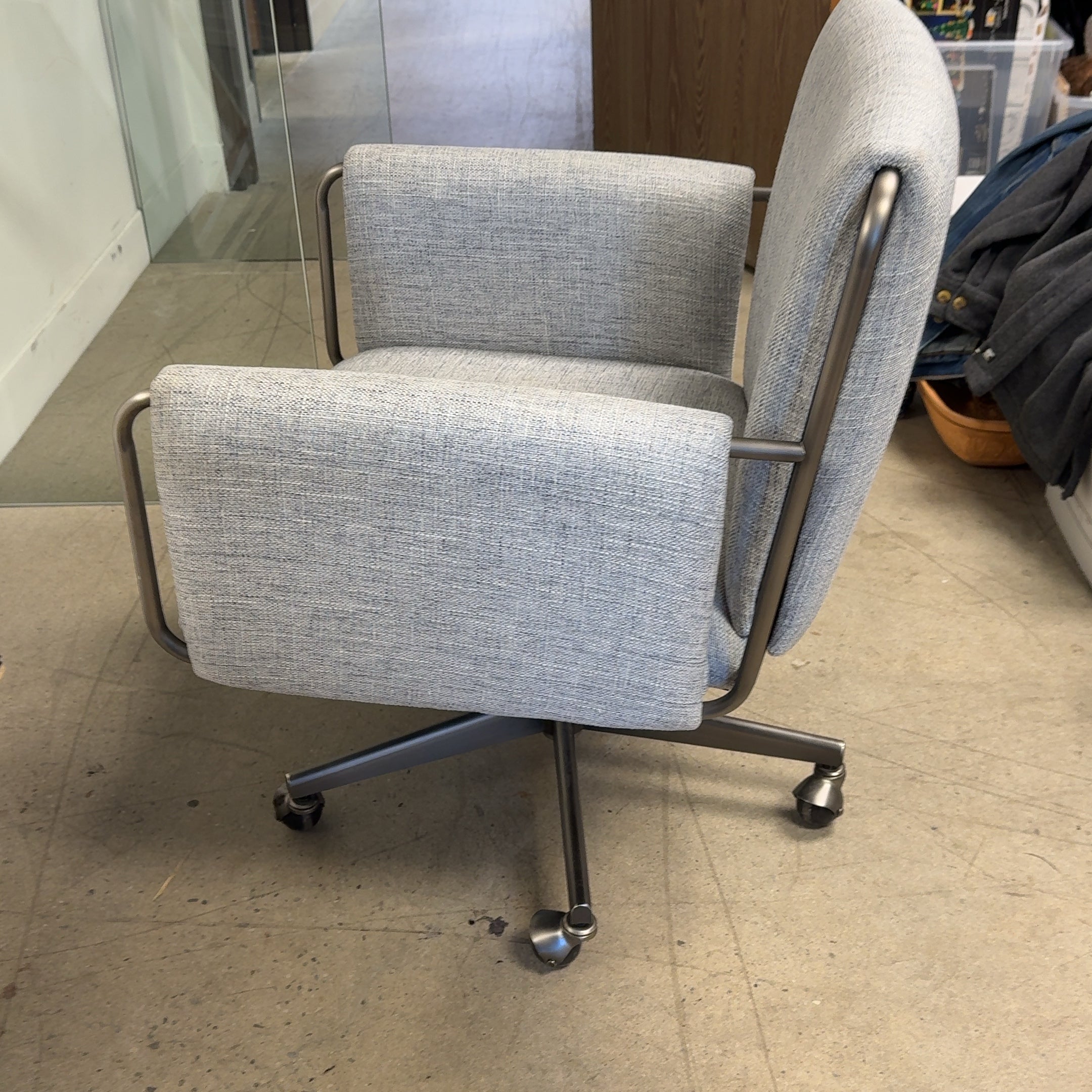 Crate & Barrell Caterina Upholstered Office Chair in Grey Pewter
