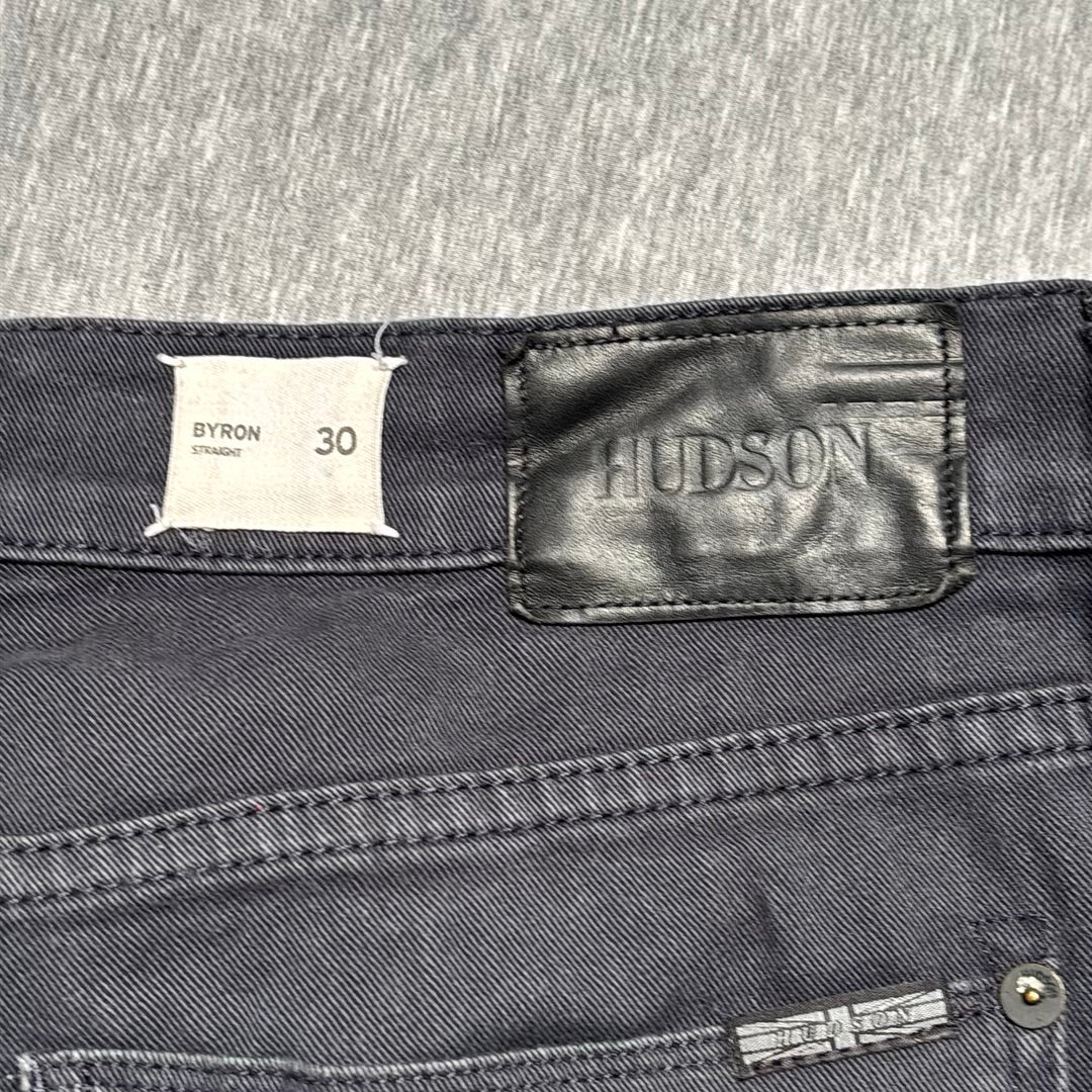 Hudson Byron Straight Leg Pants Mens 30 Charcoal Gray Stretch Twill Button Fly