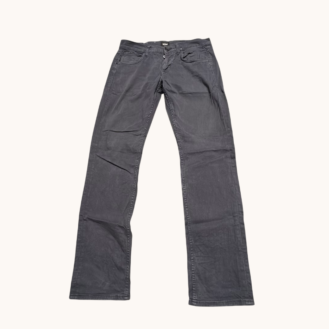 Hudson Byron Straight Leg Pants Mens 30 Charcoal Gray Stretch Twill Button Fly