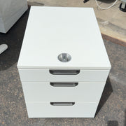 IKEA GALANT 3 - Drawer Unit On Casters White w/ Silver Hardware