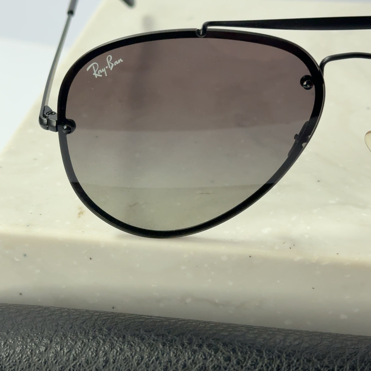 Authentic Ray-Ban RB 3584-N 153/11 Black Metal Aviator Sunglasses Grey Gradient