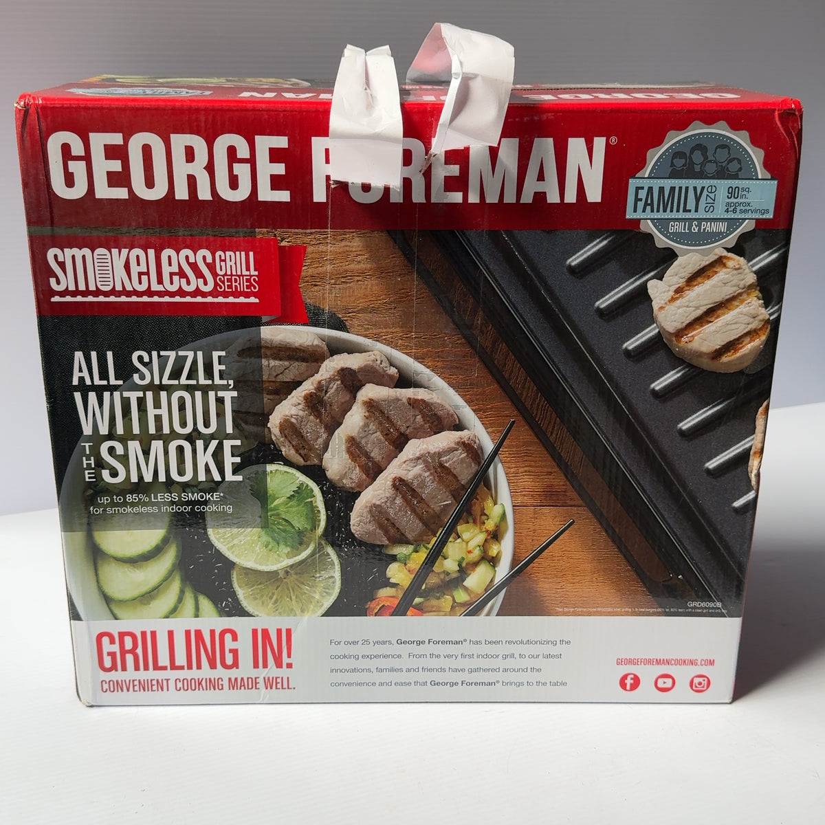 Brand-New In Box George Foreman Smokeless Grill Series GRD6090B Panini