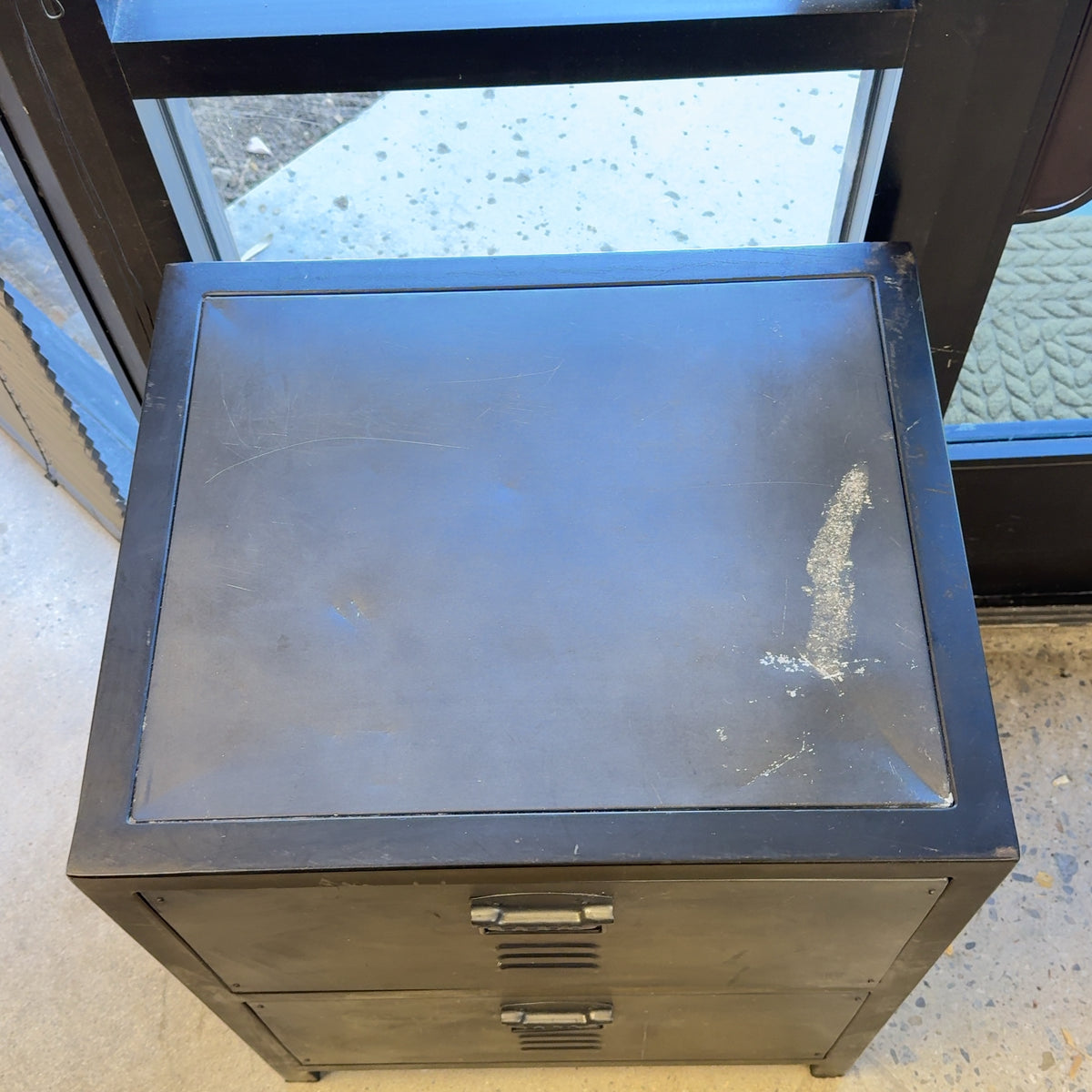 Restoration Hardware 2-Drawer Metal Nightstand / Side Table