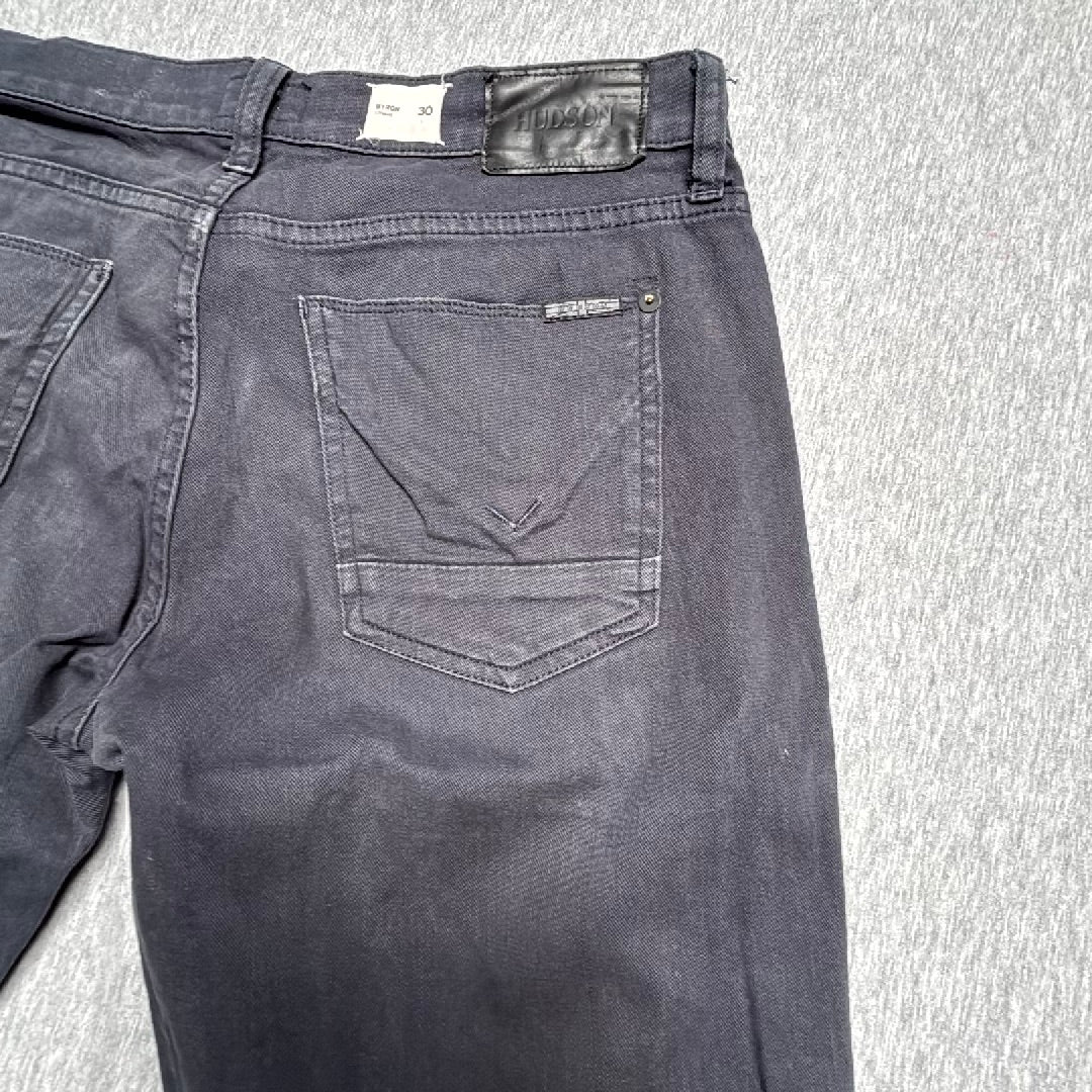 Hudson Byron Straight Leg Pants Mens 30 Charcoal Gray Stretch Twill Button Fly