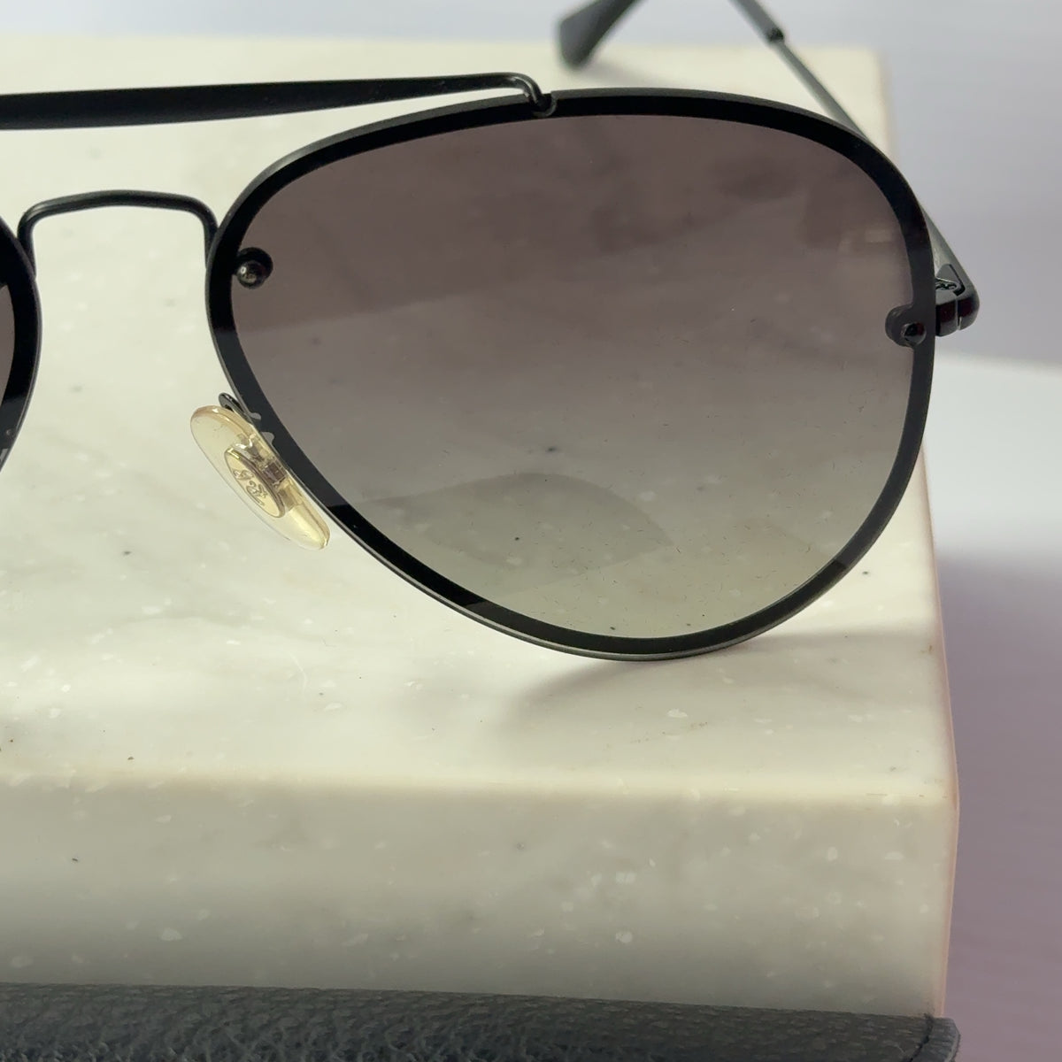 Authentic Ray-Ban RB 3584-N 153/11 Black Metal Aviator Sunglasses Grey Gradient