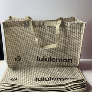 5 - Lululemon Reusable Shopping Tote Bag Geometric Tan Cream Holiday 2025 Large