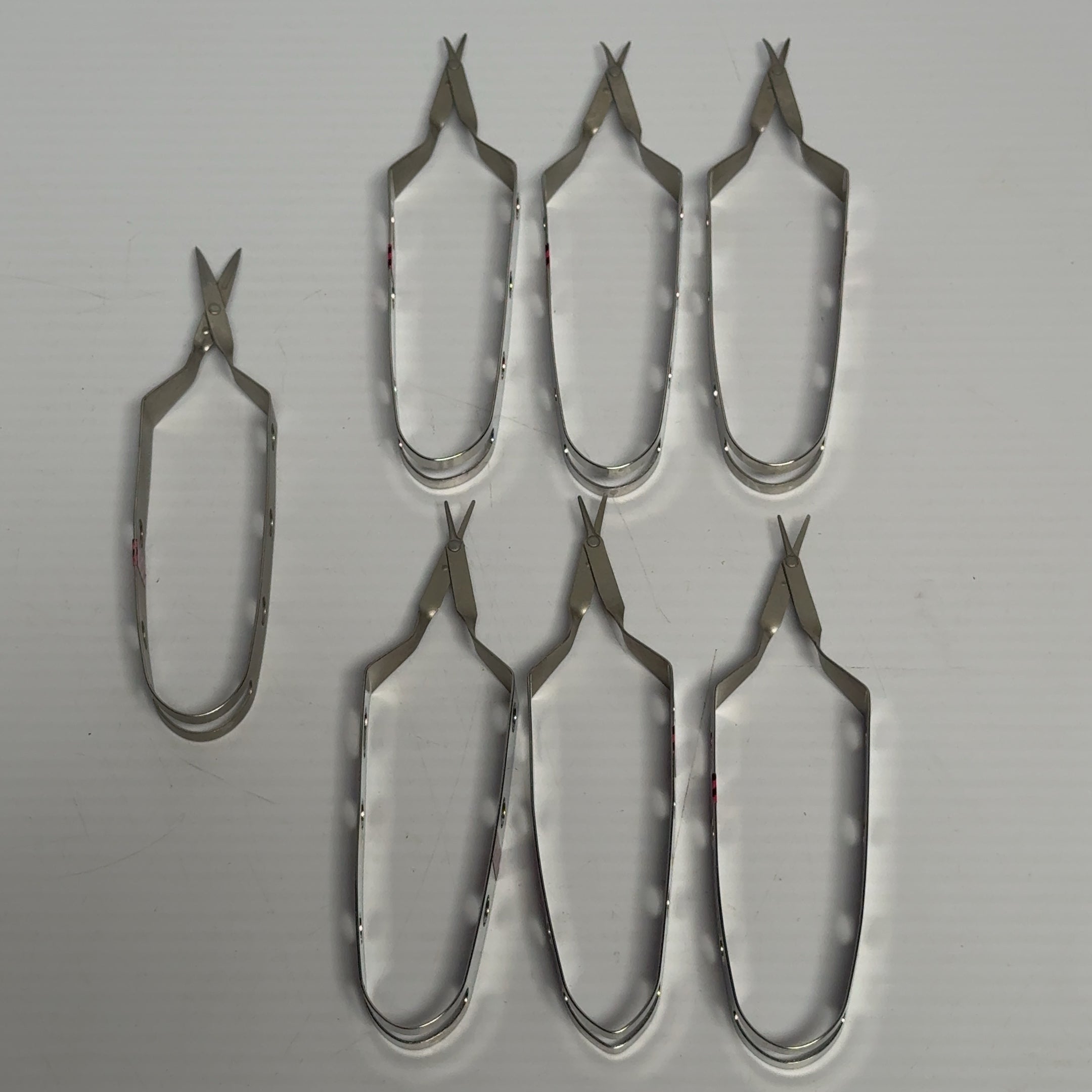 Lot of 6 Surgical Micro Spring Action Scissor Straight, Curved, Sharp Blade