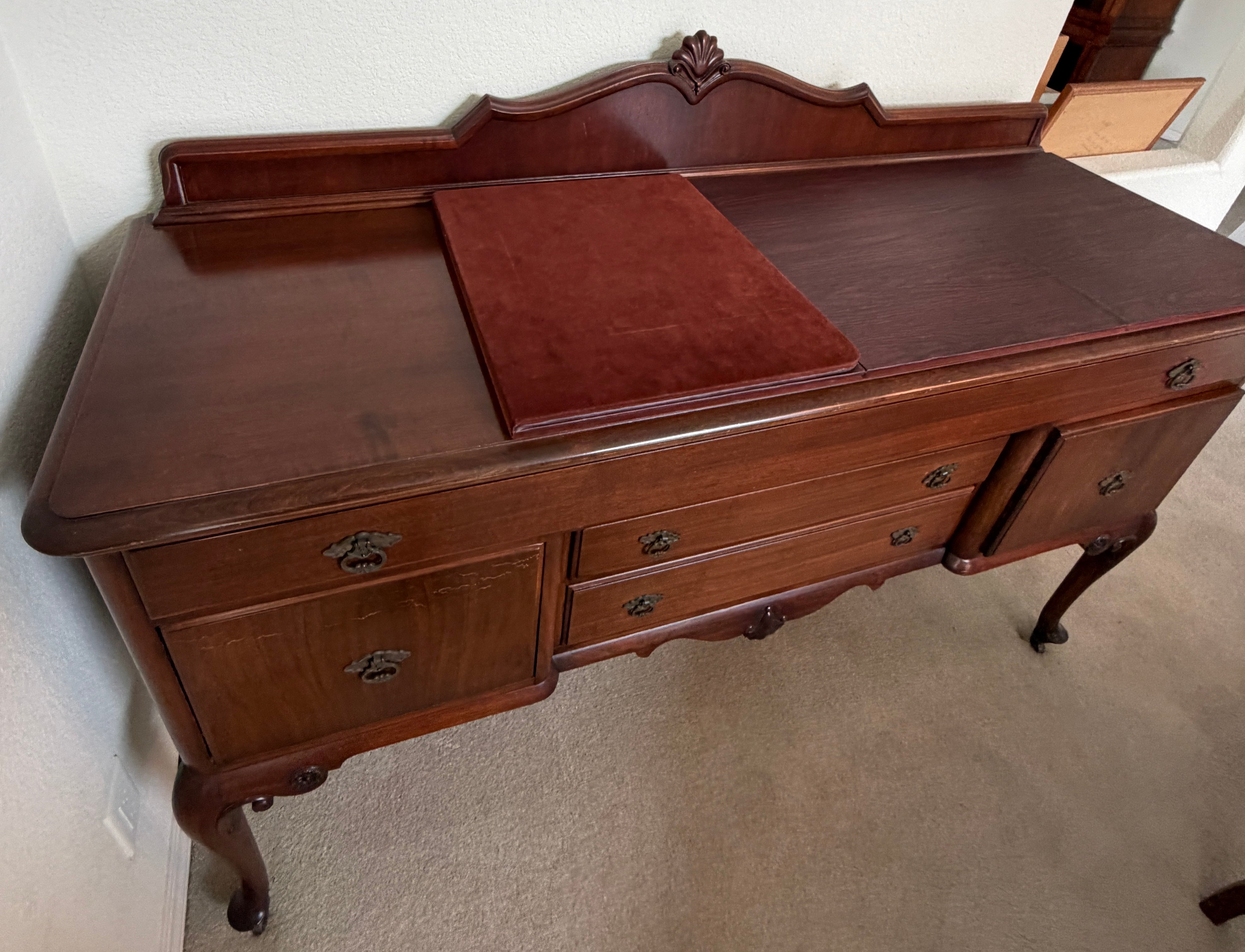 Antique The Luce Furniture Company Queen Anne-Style Sideboard Buffet