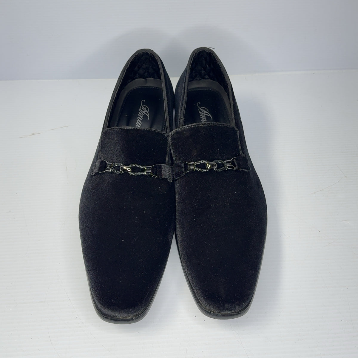 Amali Aller-000 Mens Black Velvet Bit Loafers Dress Shoes Size 14