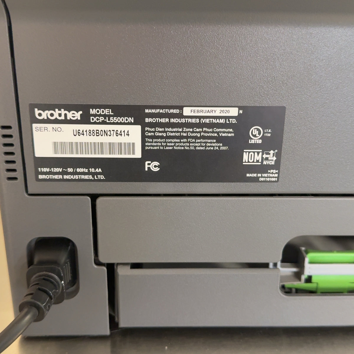 Brother DCP-L5500DN Black & White All-in-One Laser Printer / Copier / Scanner