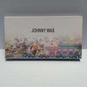 Johnny Was 100% Silk Scarf Tassels Floral Symmetrical Square 42" x 42"