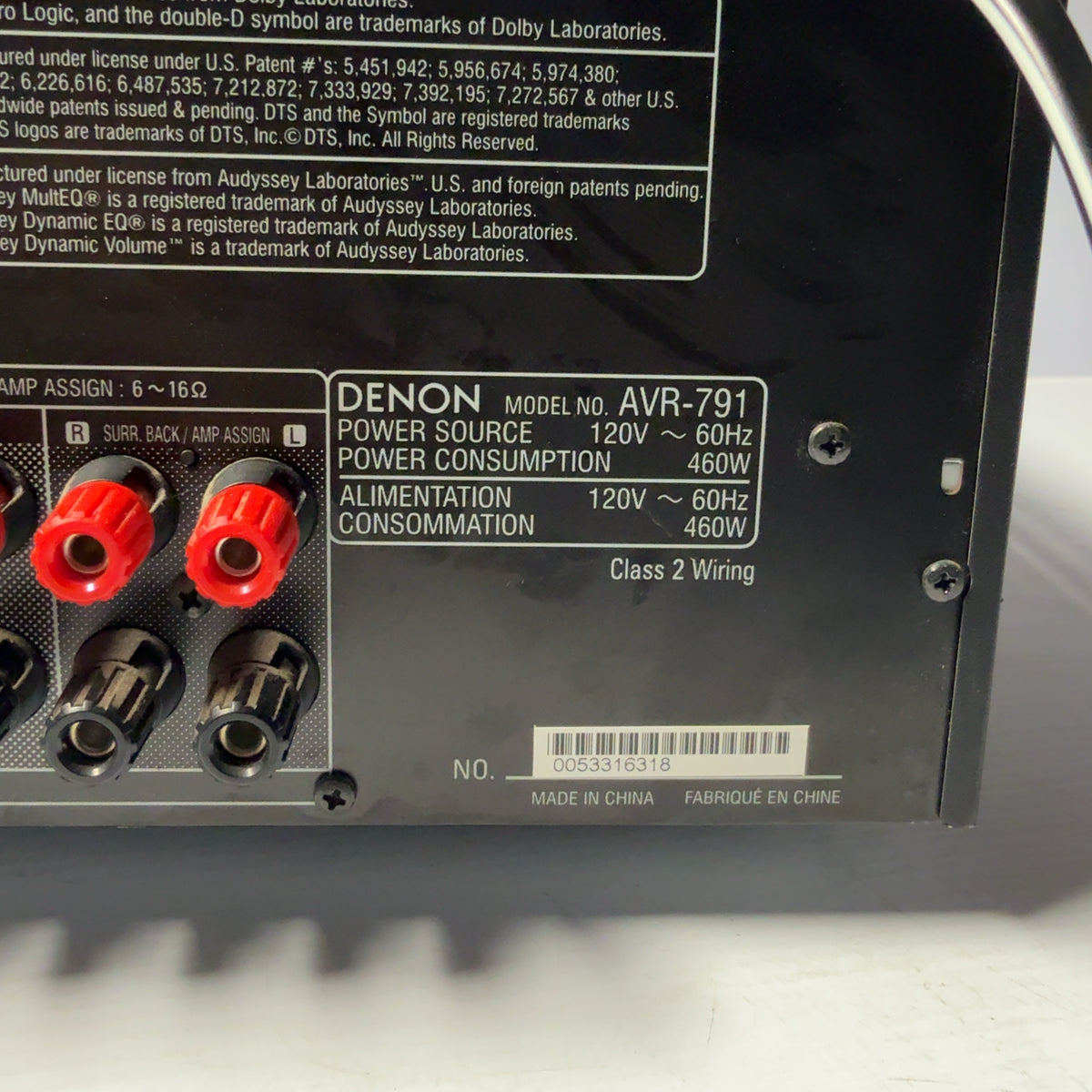 Denon AVR-791 7.1-channel Home Theater AV Receiver