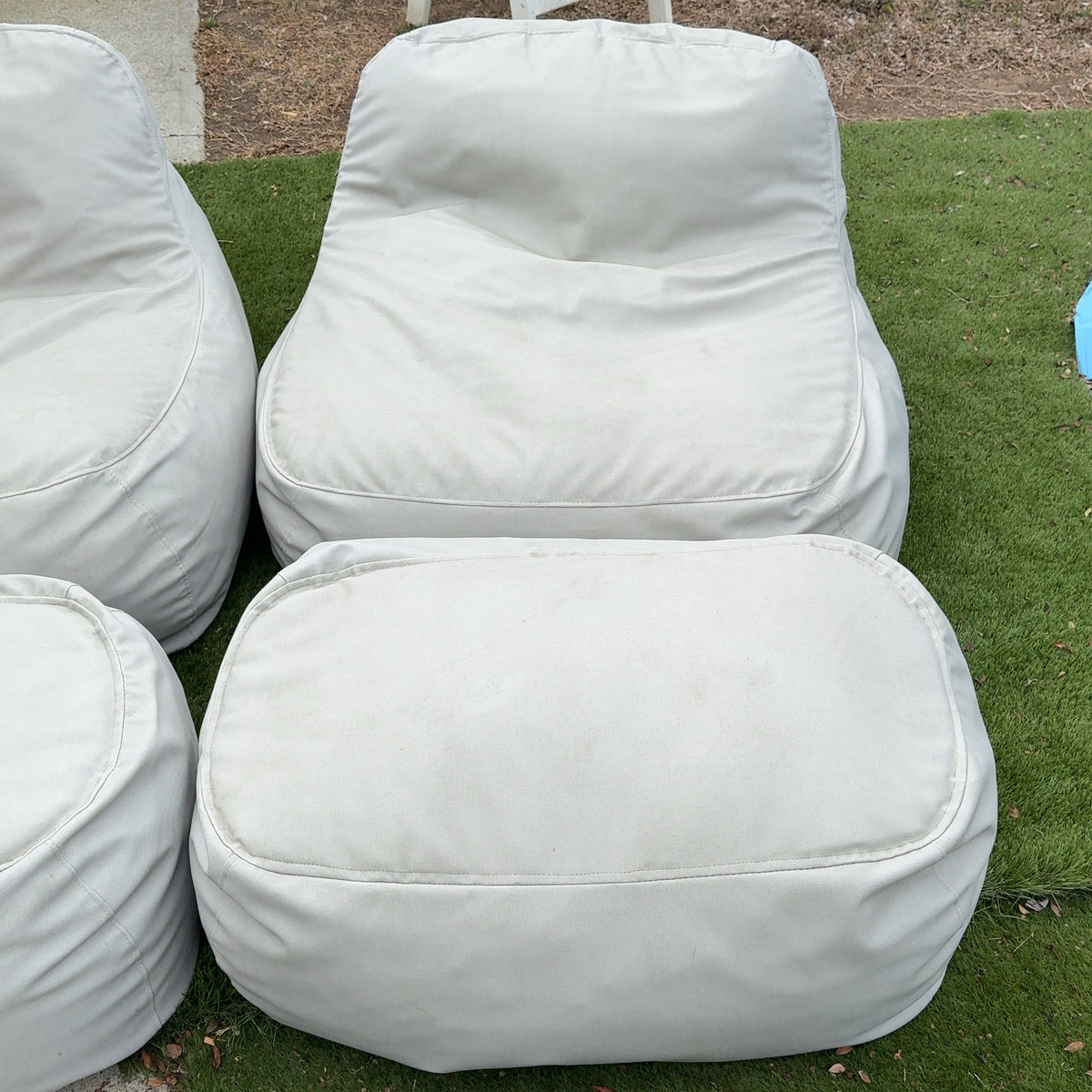 2 - Palermo House Dume Lounge Chair + Ottoman Outdoor Bean Bag Chairs