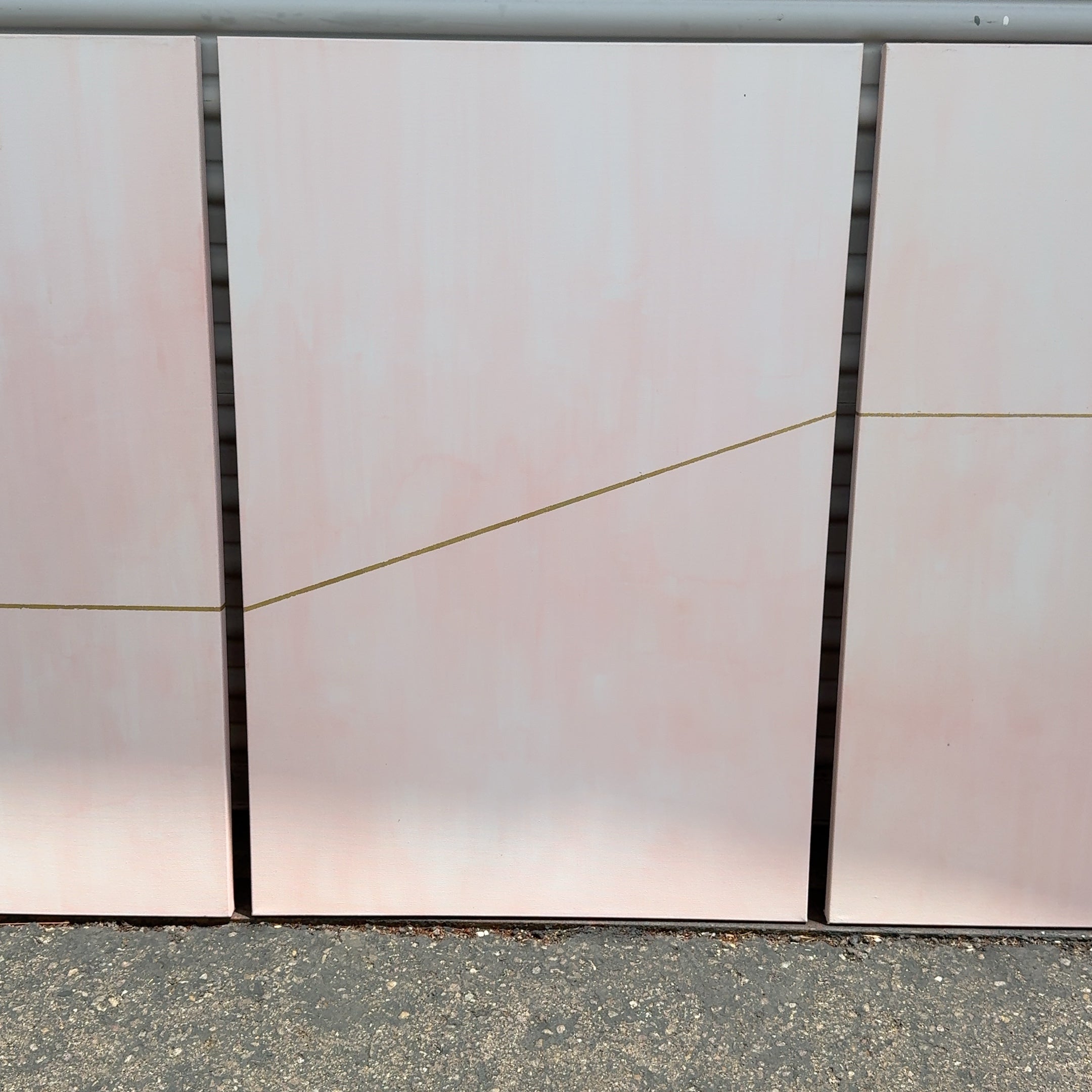 3-Piece Original Art 36" Tall, 72" Wide Pink / Gold