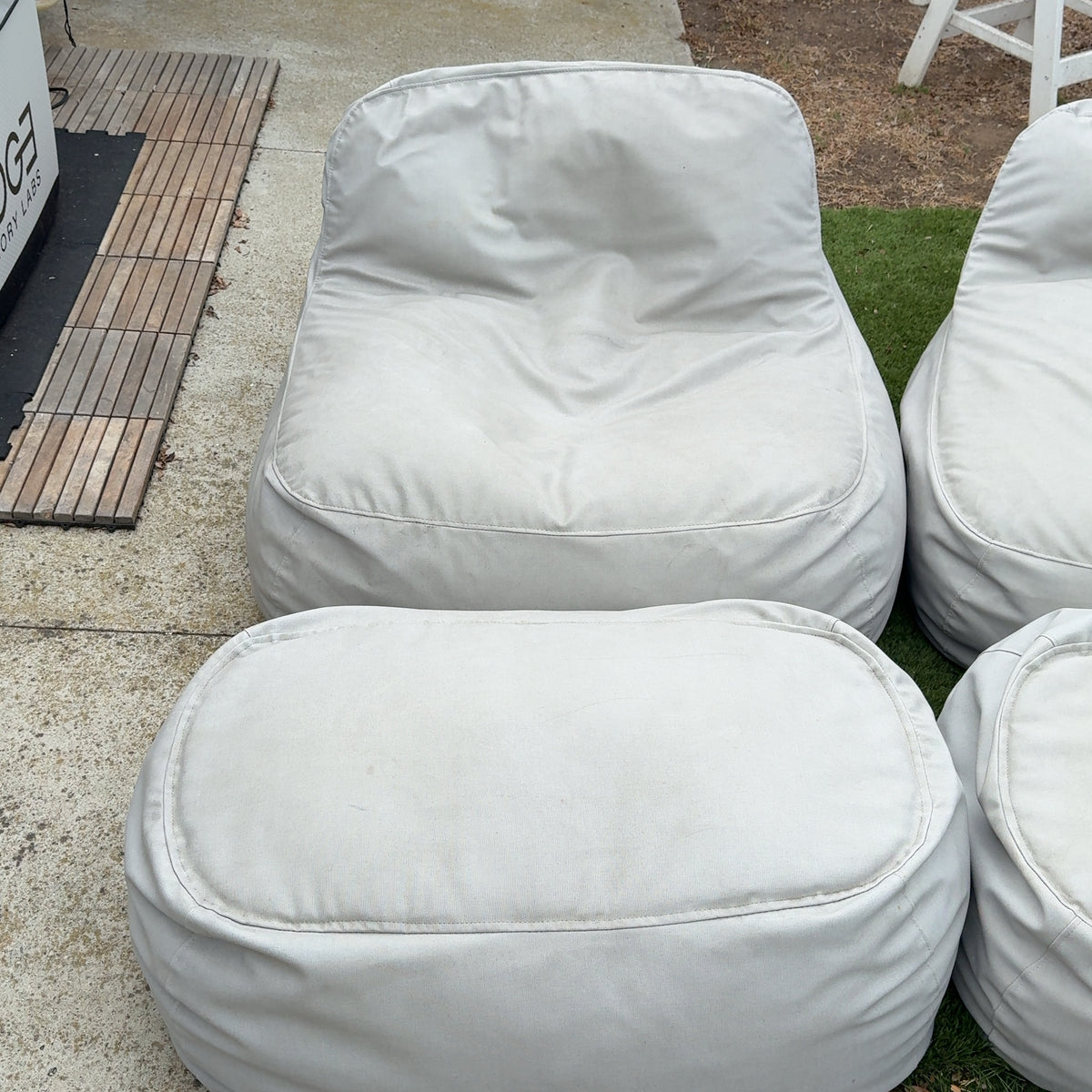 2 - Palermo House Dume Lounge Chair + Ottoman Outdoor Bean Bag Chairs