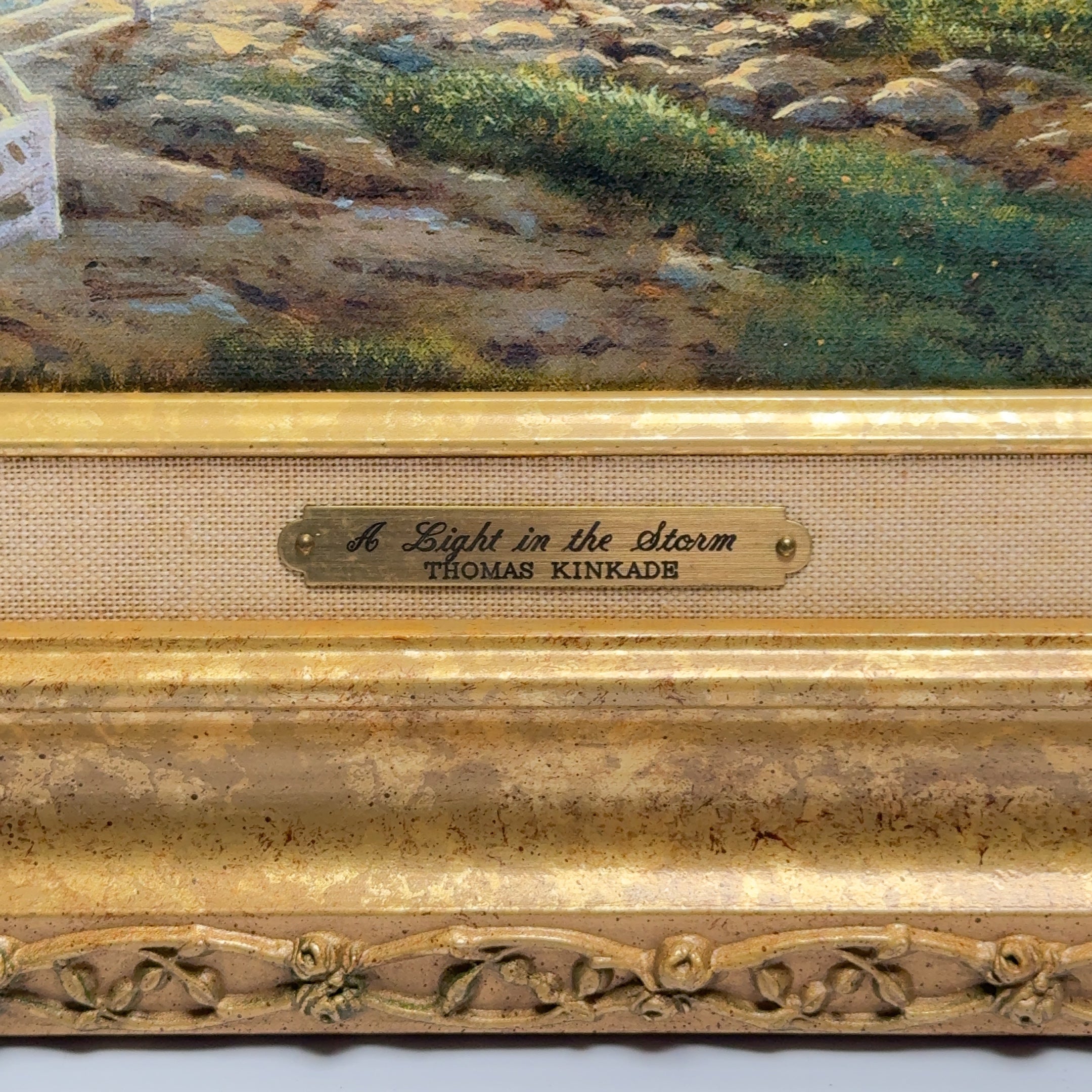 Thomas Kinkade "A Light In The Storm” Framed 12x16 Canvas C.O.A. Edition I 1998