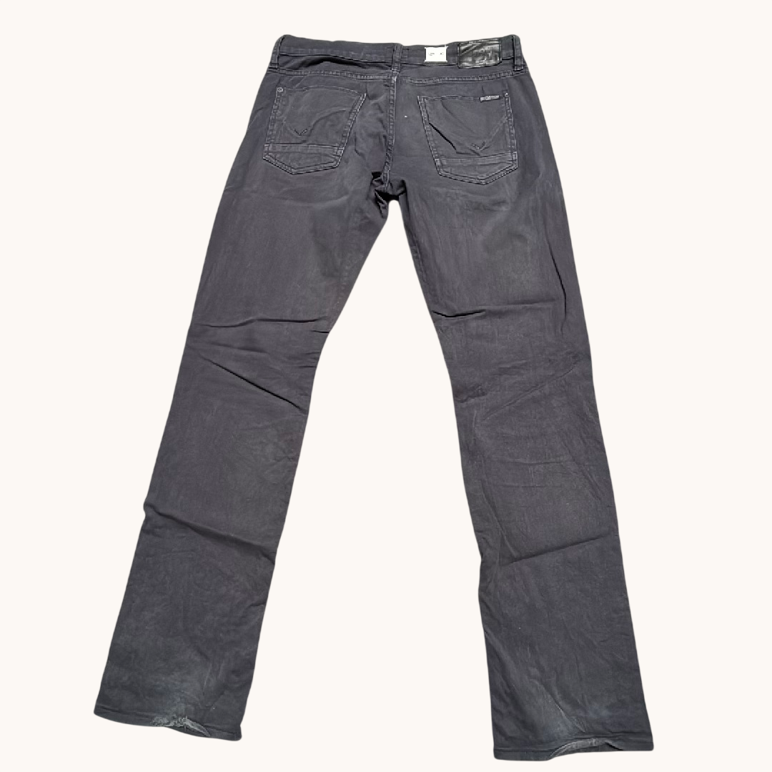 Hudson Byron Straight Leg Pants Mens 30 Charcoal Gray Stretch Twill Button Fly