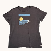 Marine Layer Re-Spun Skier Graphic Tee Black Mens XL Retro Sun Mountain T-Shirt