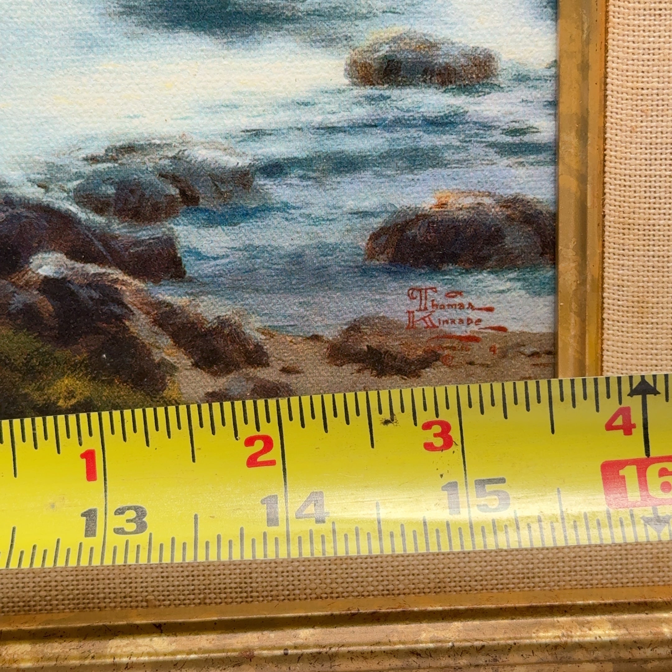 Thomas Kinkade "A Light In The Storm” Framed 12x16 Canvas C.O.A. Edition I 1998