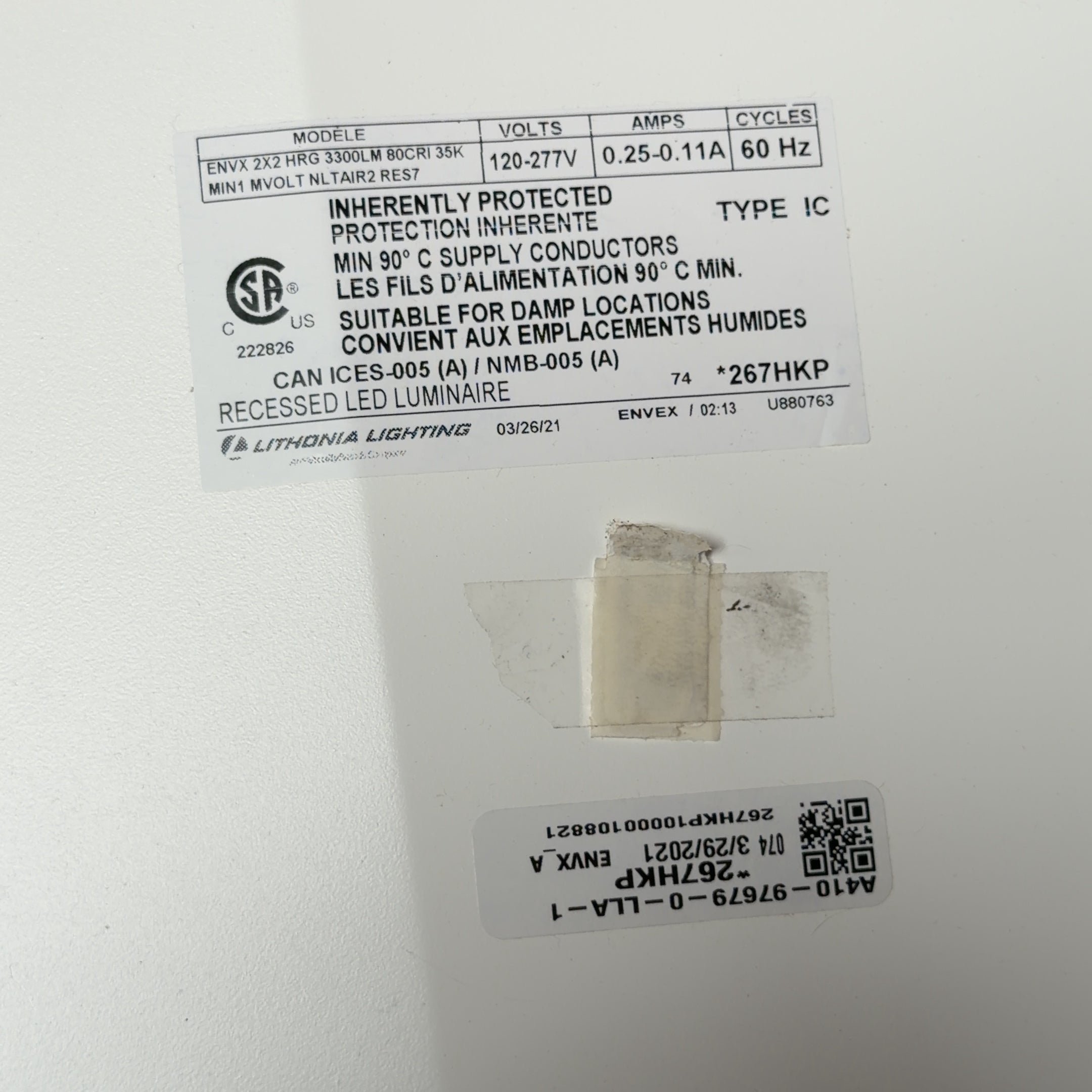 Lithonia Lighting ENVX 2X2 3300LM 80CRI 35K MIN1 MVOLT NLTAIR2 RES7 Wireless