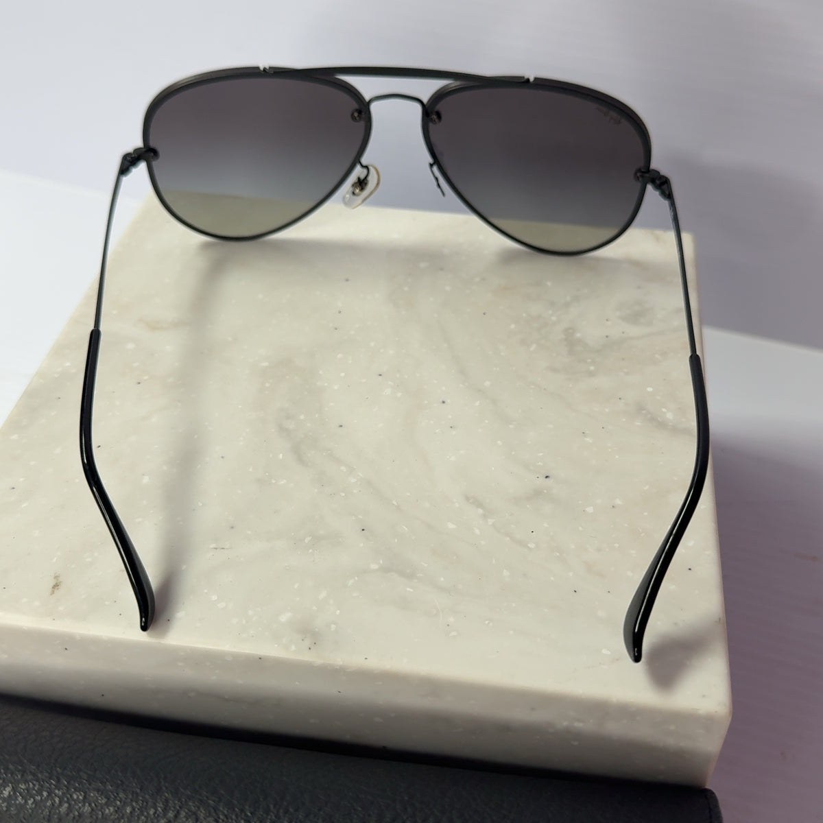 Authentic Ray-Ban RB 3584-N 153/11 Black Metal Aviator Sunglasses Grey Gradient