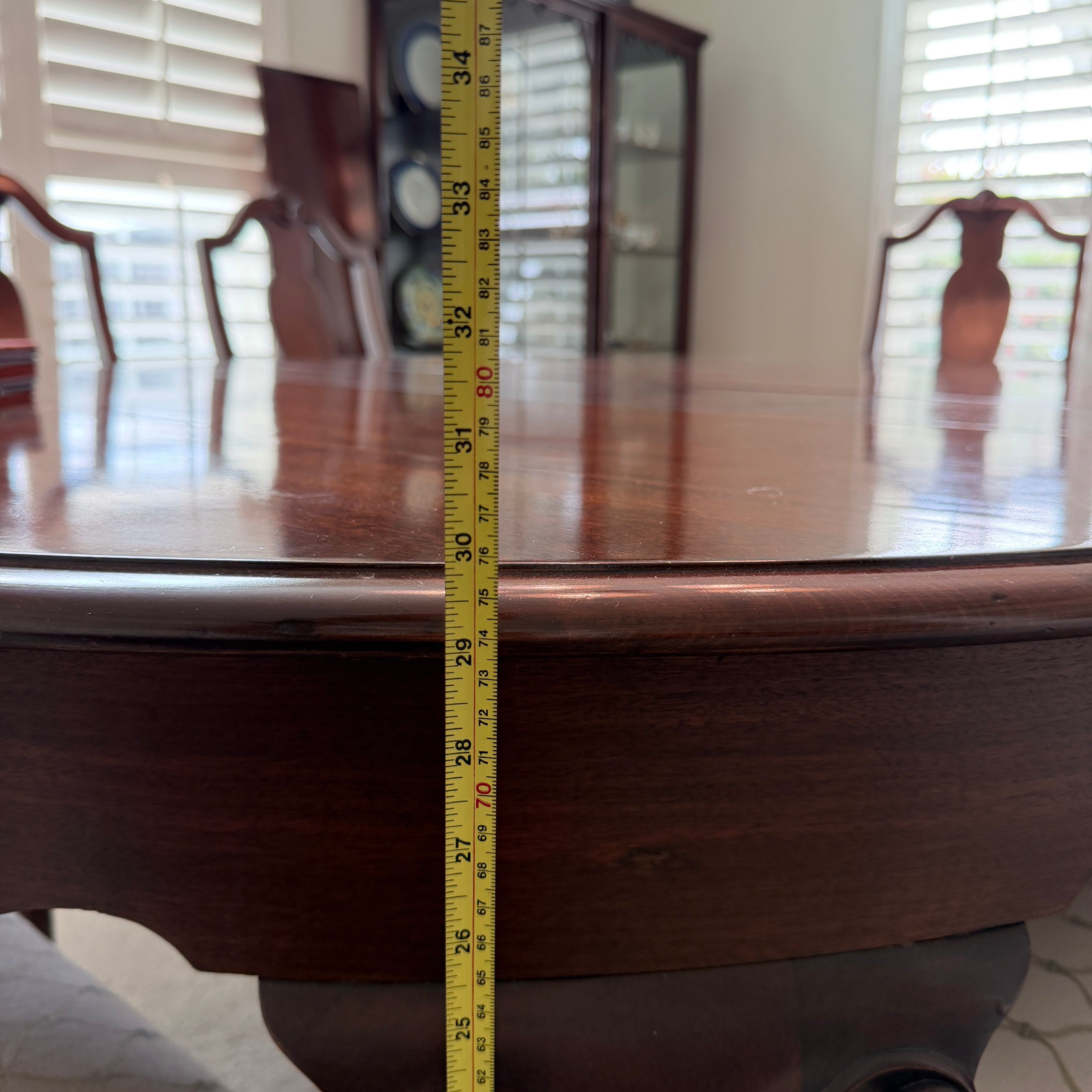 Antique The Luce Furniture Company Queen Anne Mahogany Dining Table Set