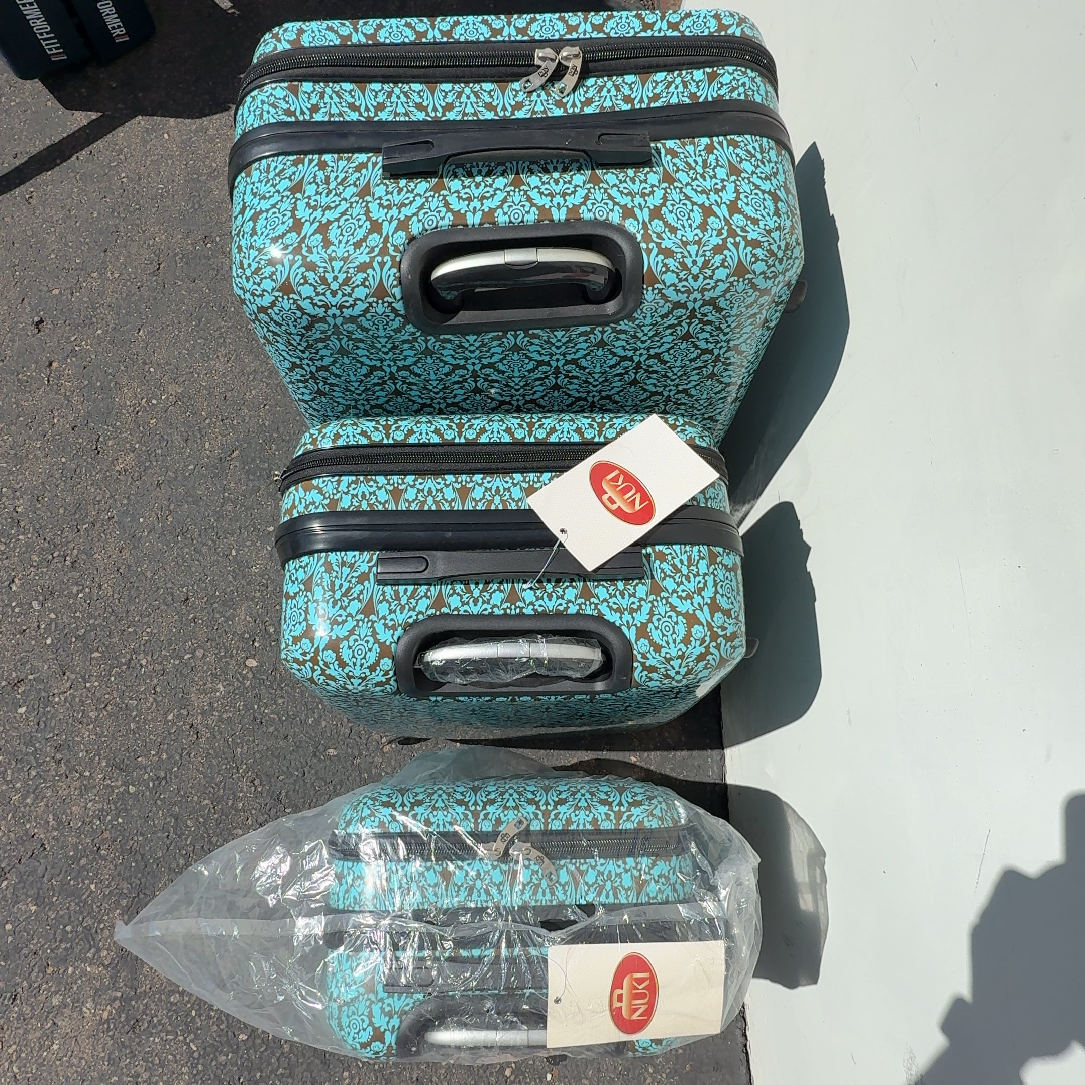 Nuki Front Accessible Luggage 3-Piece Lightweight Spinner Roller Set