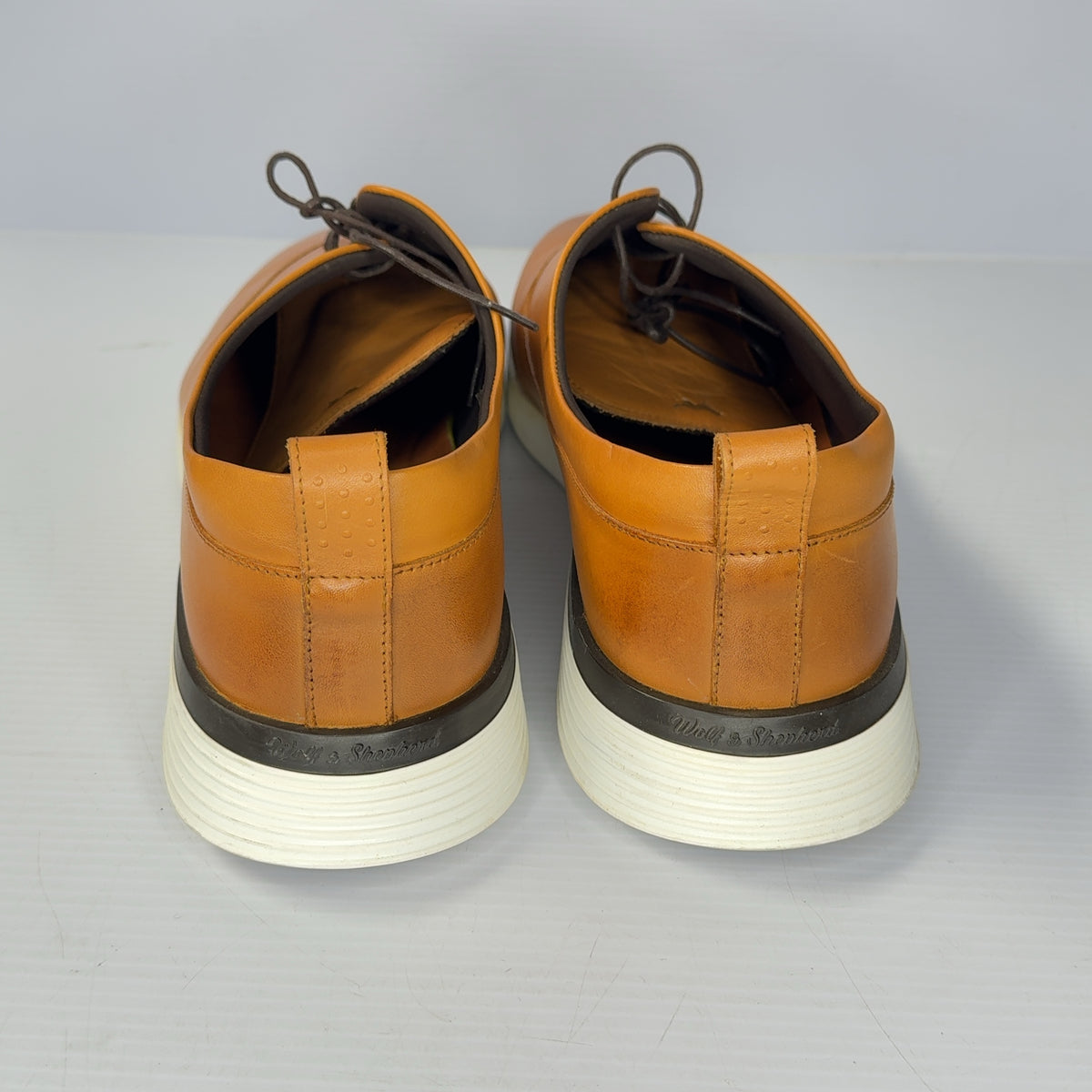 Wolf & Shepherd Crossover Derby Honey Brown Leather Shoes Mens 14 M Portugal