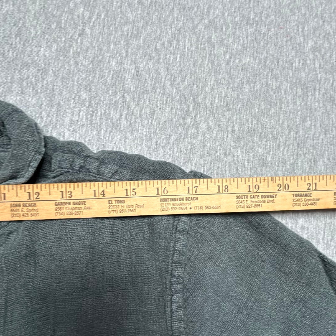 Faherty Mens 100% Linen Short Sleeve Button Down Shirt Charcoal Grey XXL