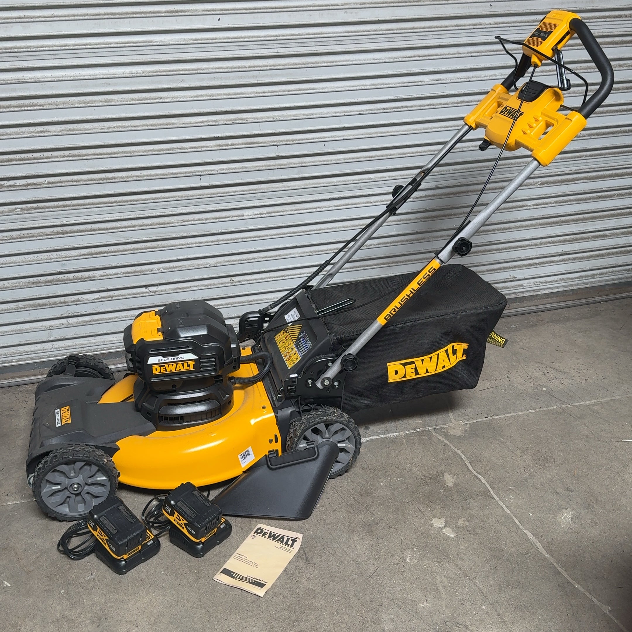 DeWalt Brushless Self Drive Lawn Mower w/ 2 20V Batteries + Chargers