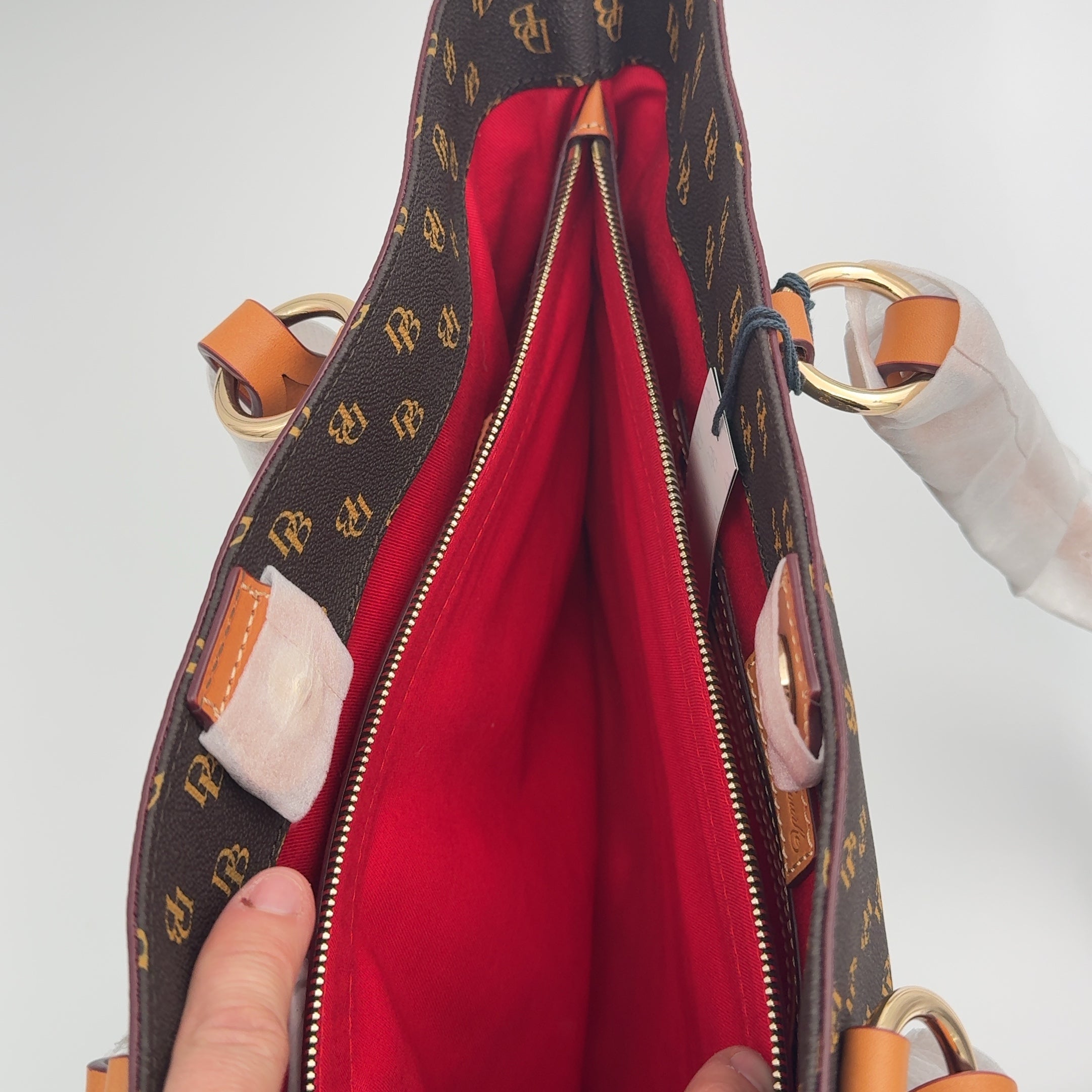 Dooney & Bourke Brown Monogram Leather Tammy Tote NWT!