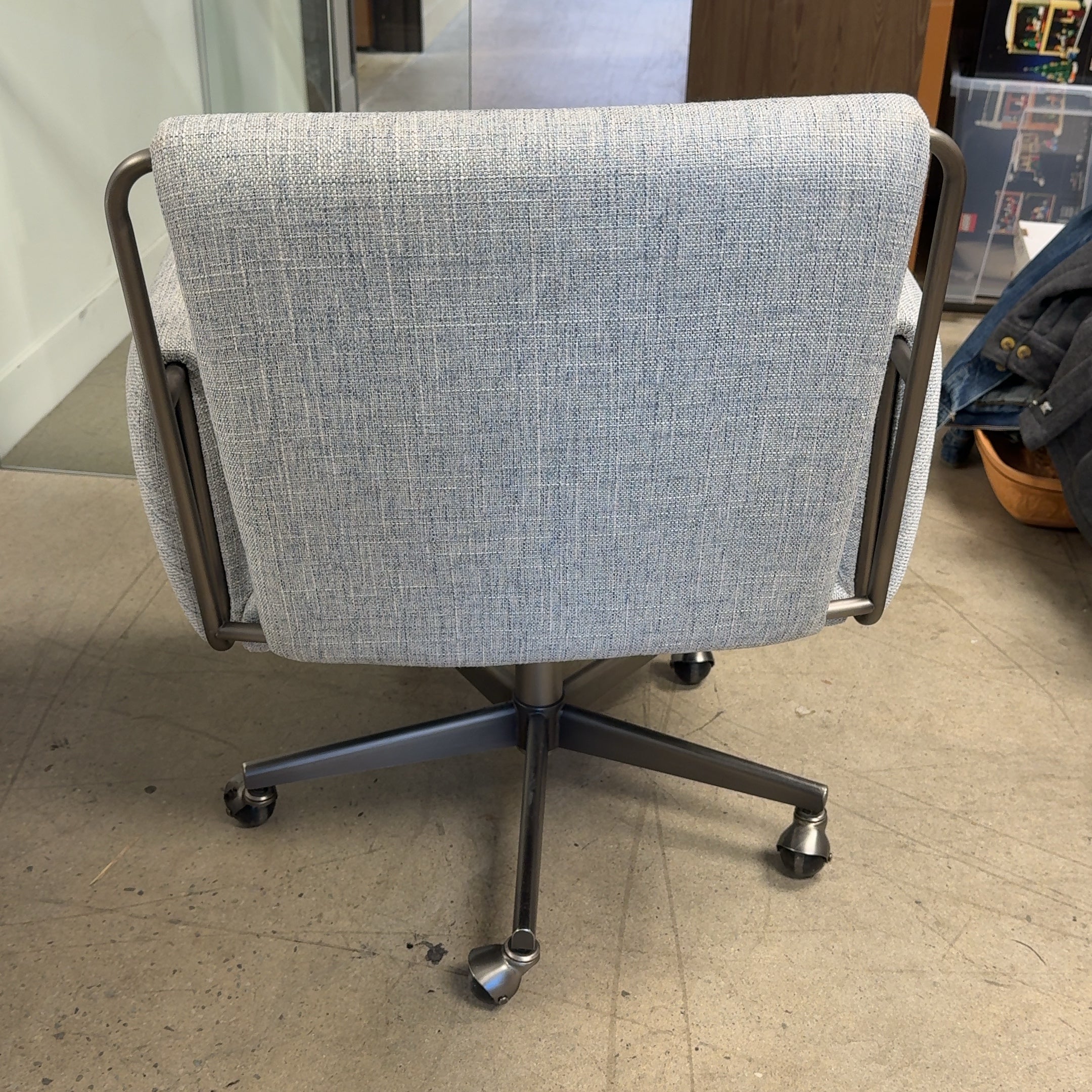 Crate & Barrell Caterina Upholstered Office Chair in Grey Pewter