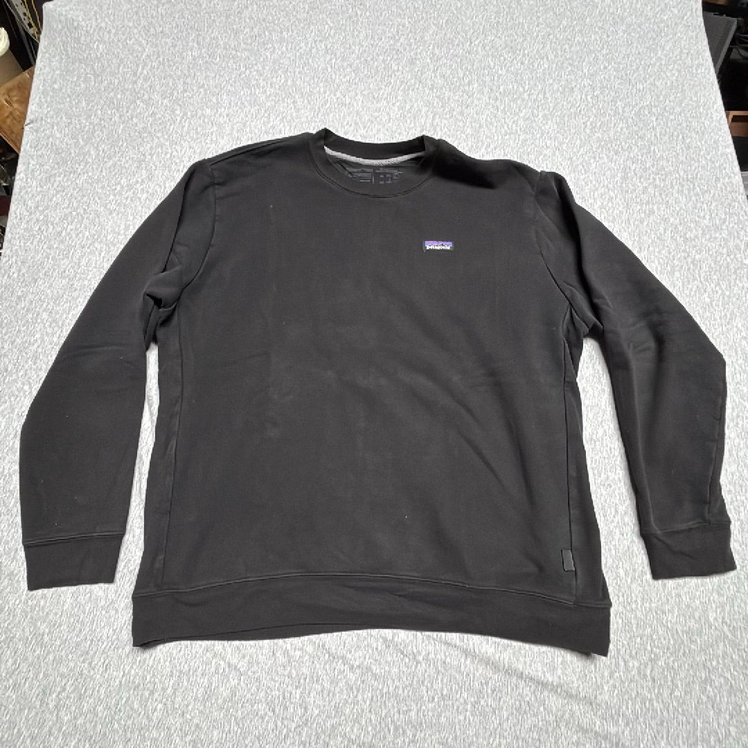 Patagonia Uprisal Crew Sweatshirt Mens XXL Black Recycled P-6 Logo Pullover
